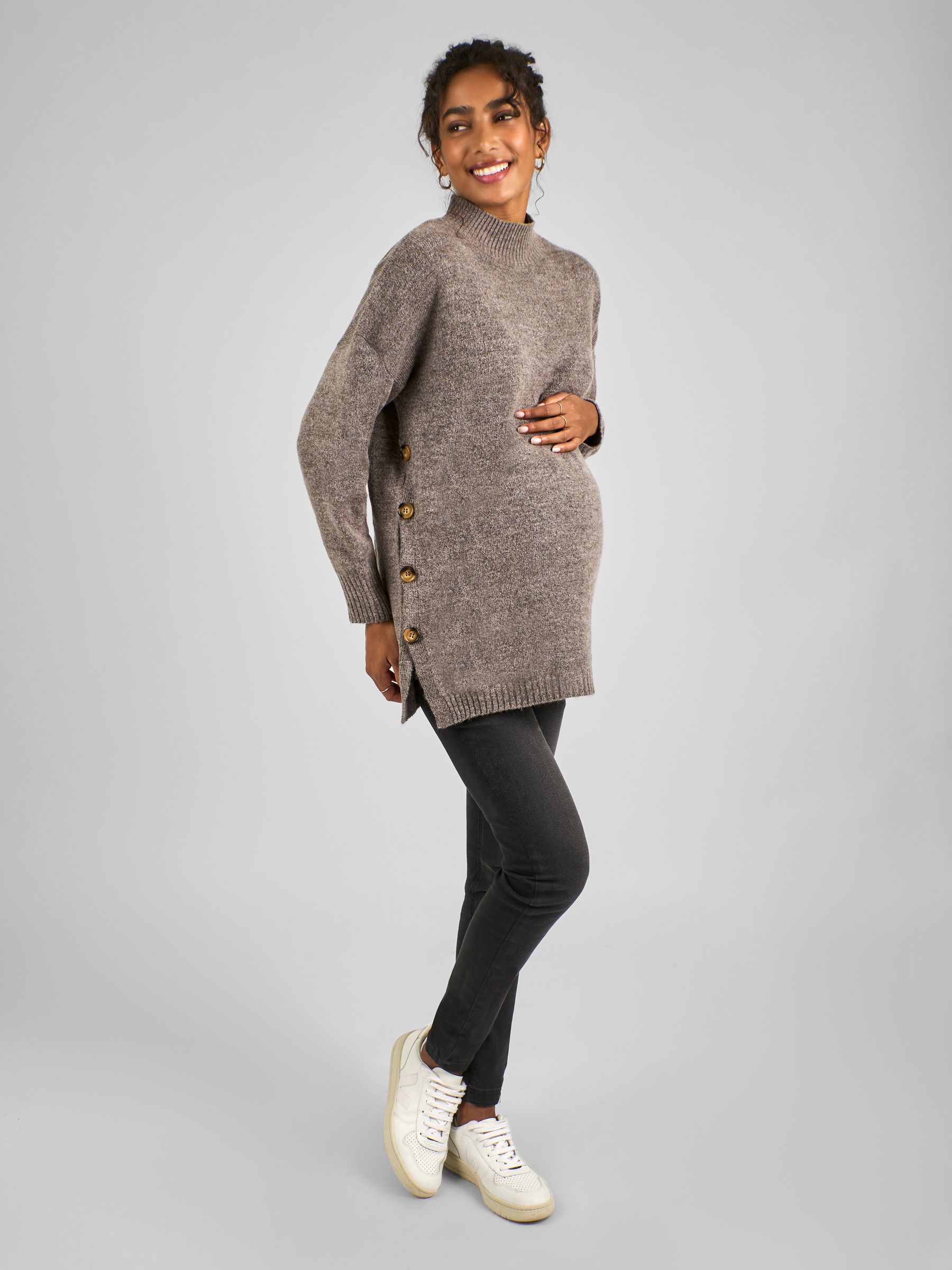 Pink Turtle Neck Maternity & Nursing Jumper
