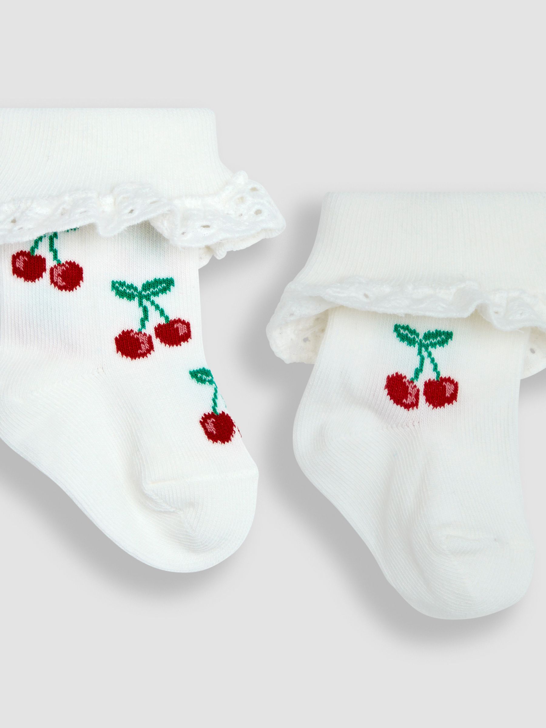 Cream Cherry 2-Pack Frilly Socks
