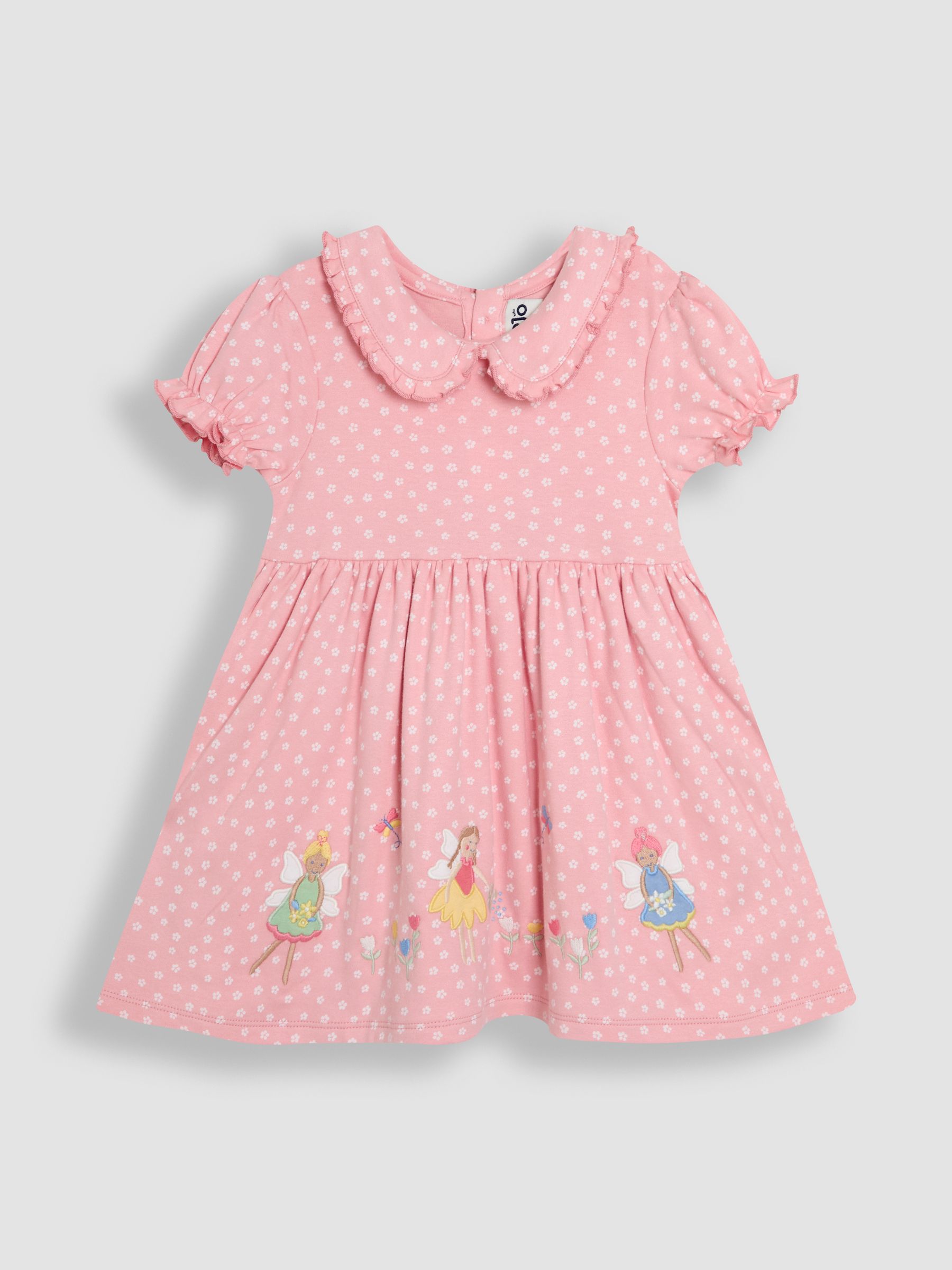 Pink Fairy Appliqué Peter Pan Collar Dress