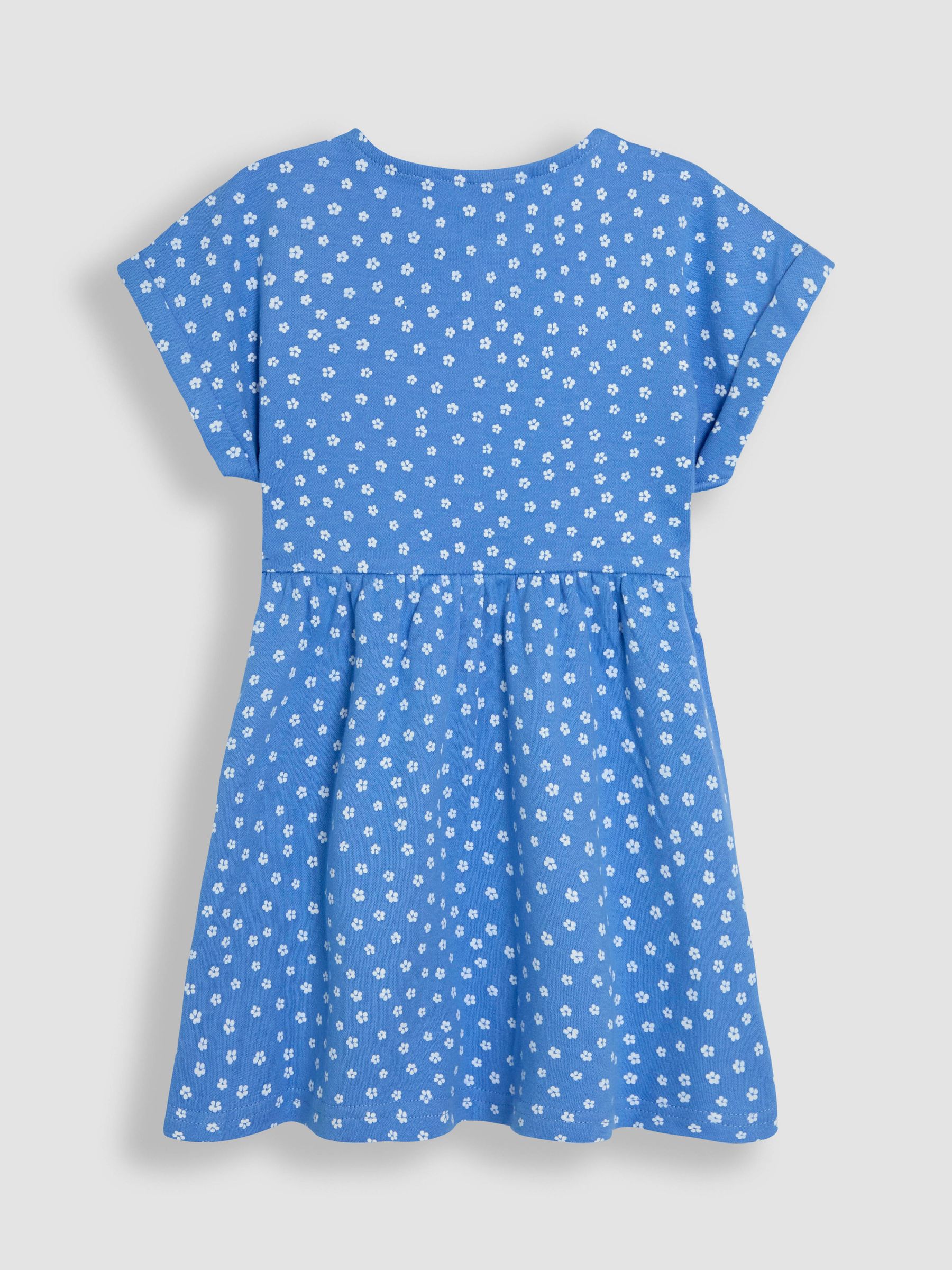 Blue Spot Button Front 100% Cotton Dress