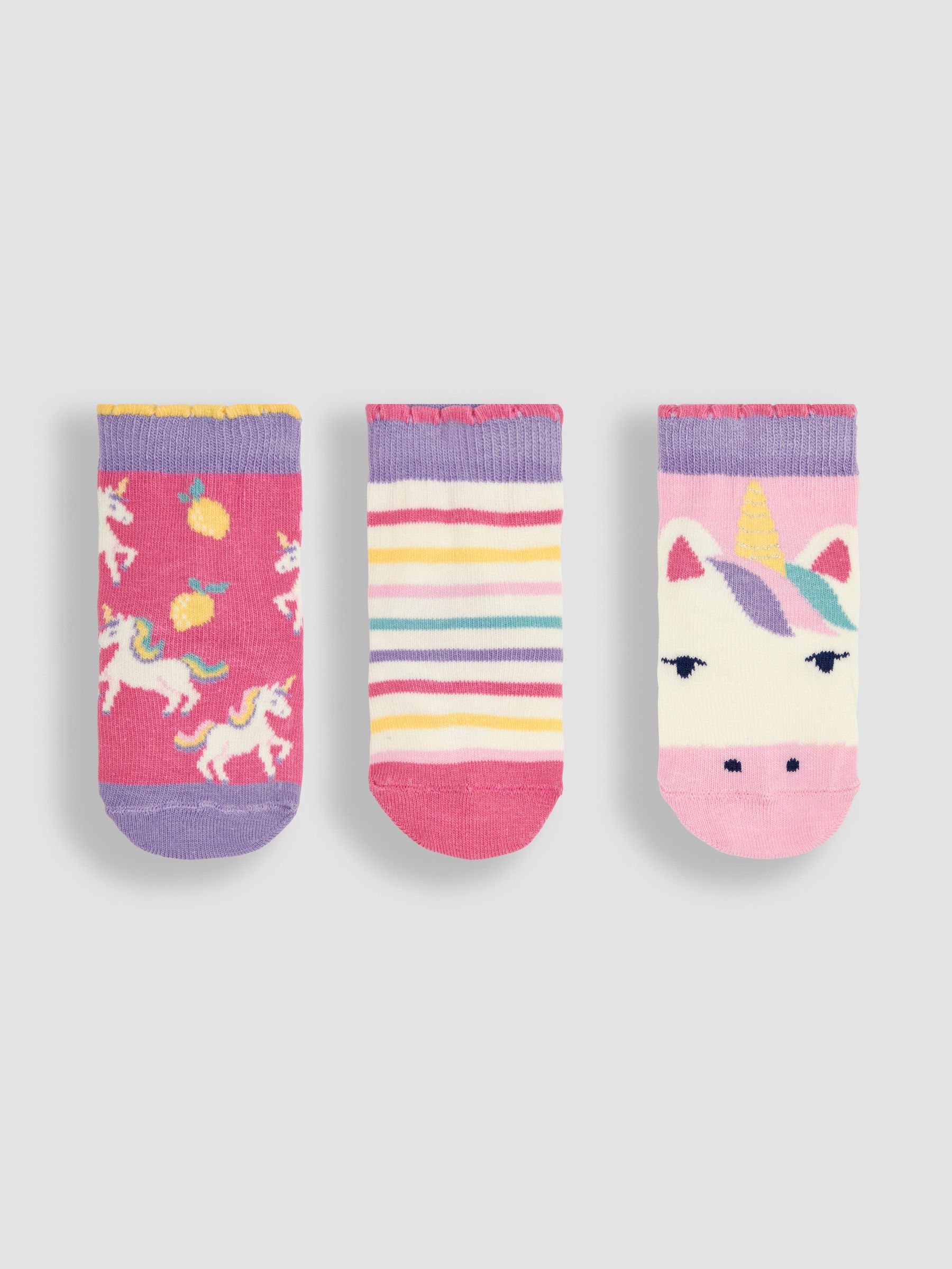 Light Pink 3-Pack Unicorn Socks