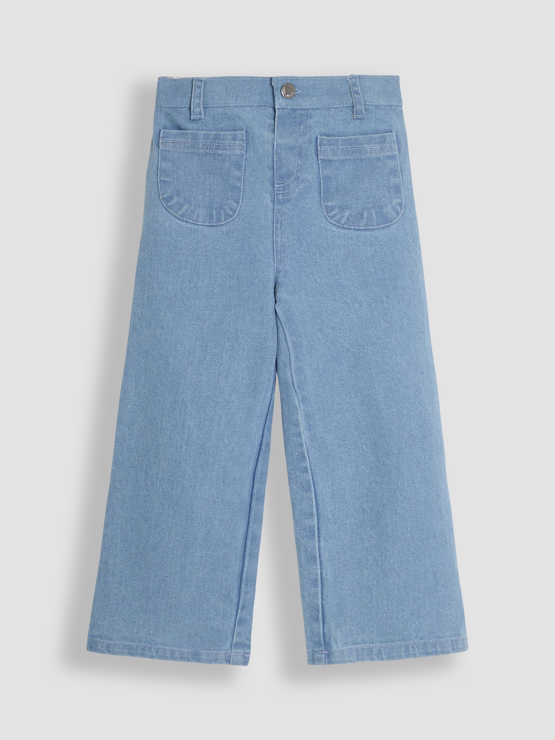 Pink Twill Wide Leg Patch Pocket Trousers