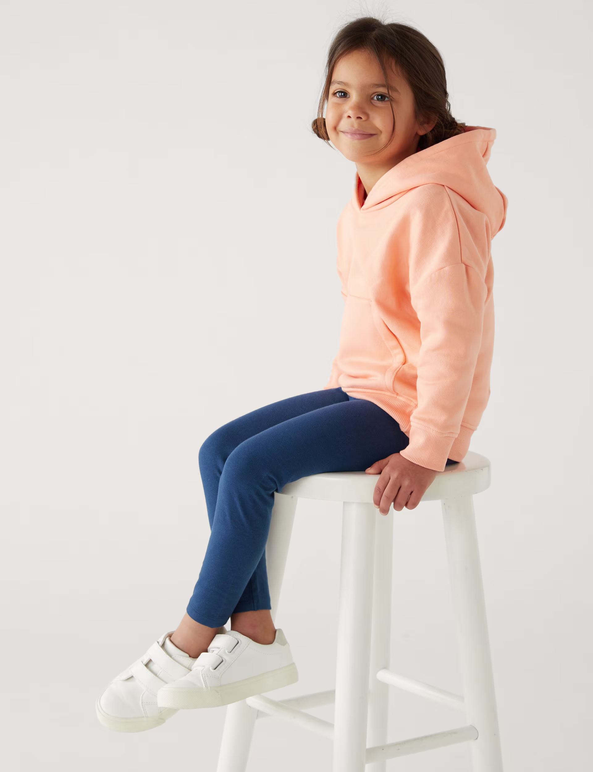 M&S Collection 5pk Cotton Rich Plain Leggings (2-8 Yrs)