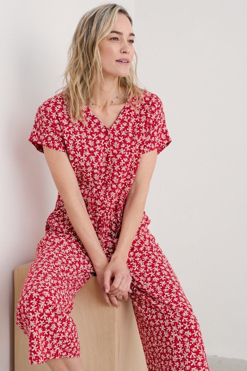 Rose Trellis Wide Leg Jumpsuit
