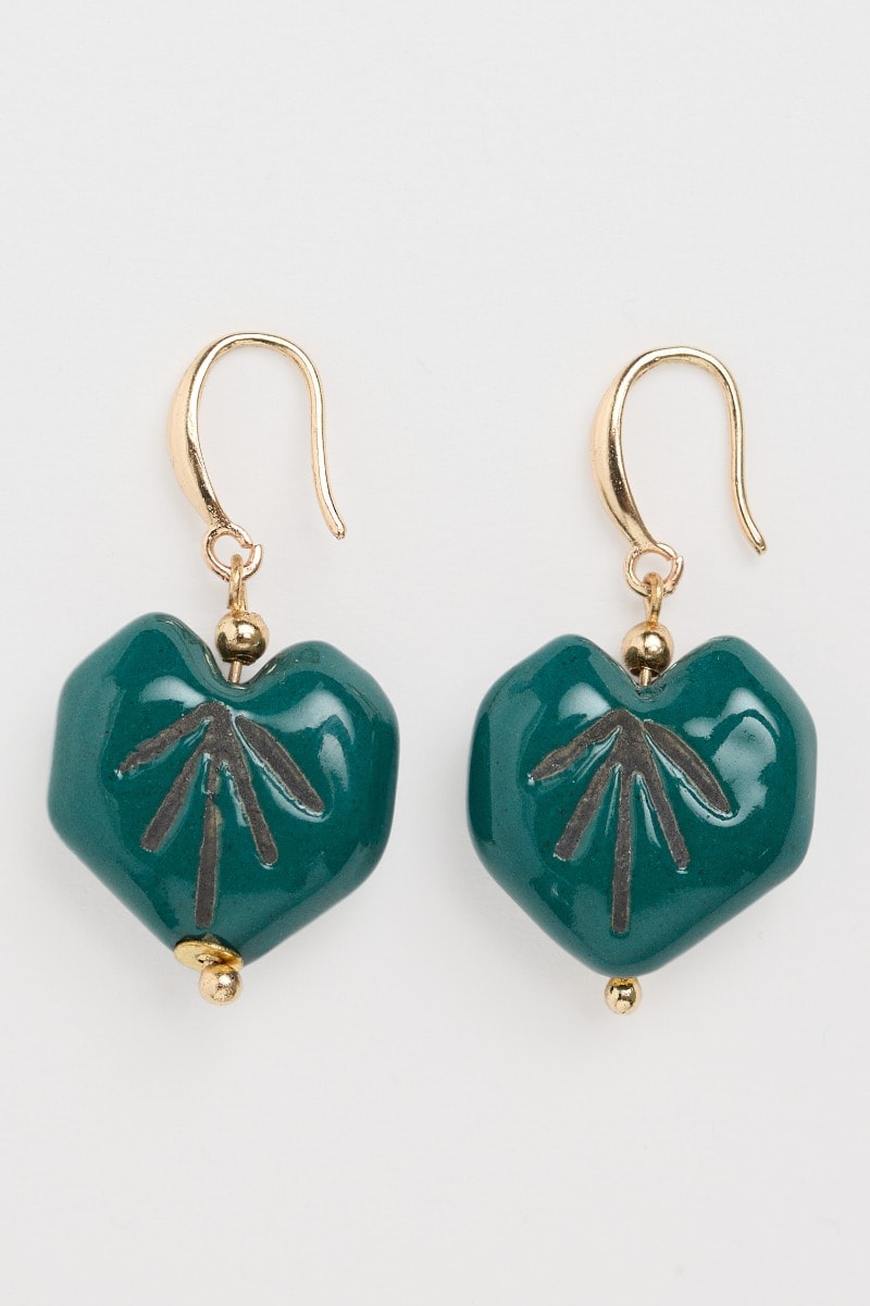 Picture Leaf-Shaped Drop Earrings