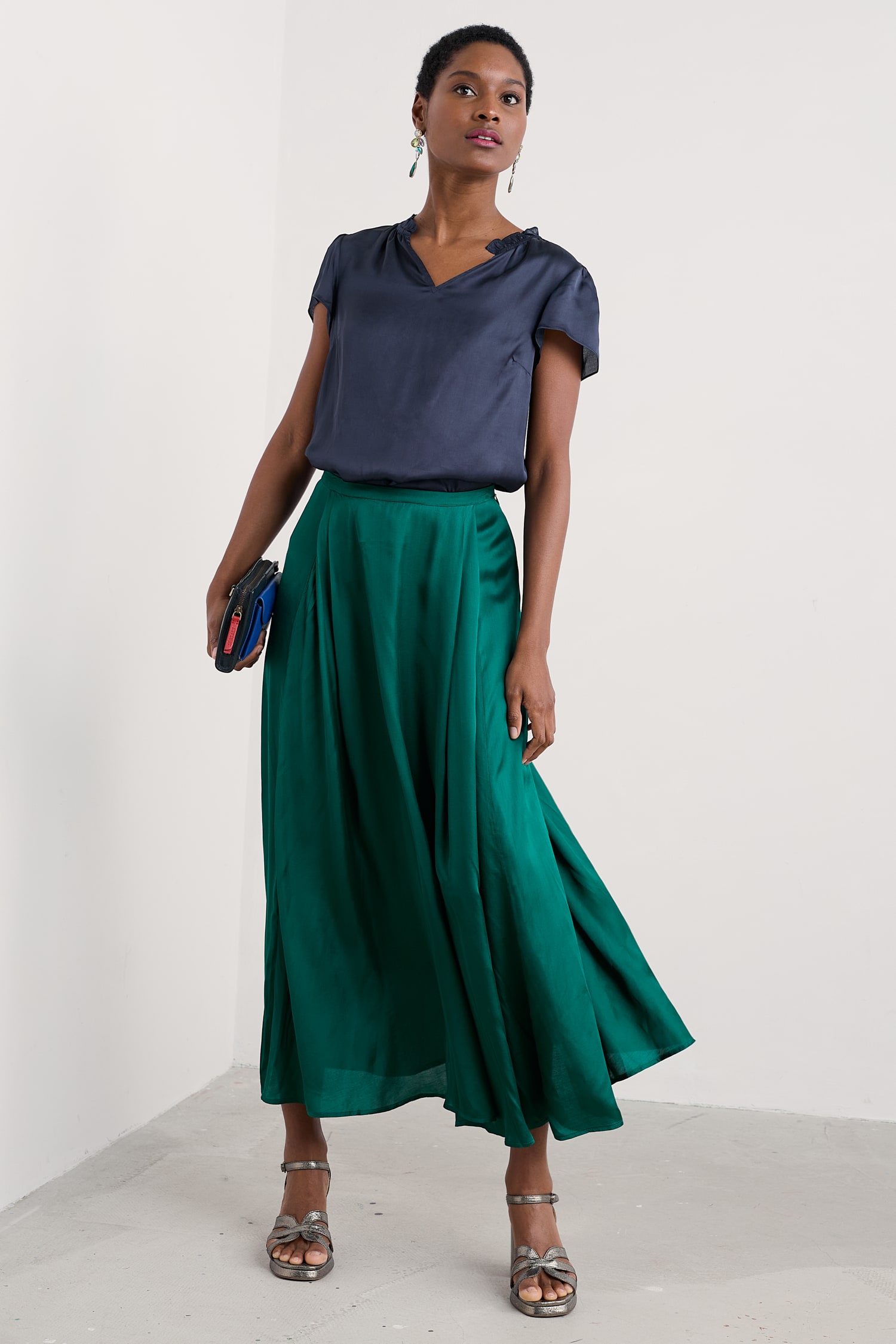 Lethlean Pleated Maxi Skirt