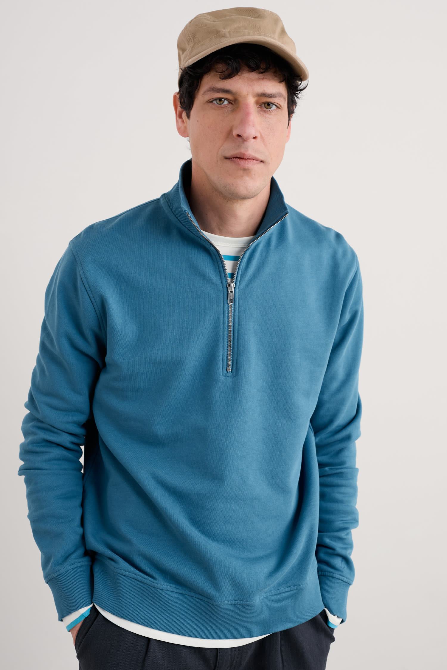 Men's Wood Moss Quarter Zip Sweatshirt