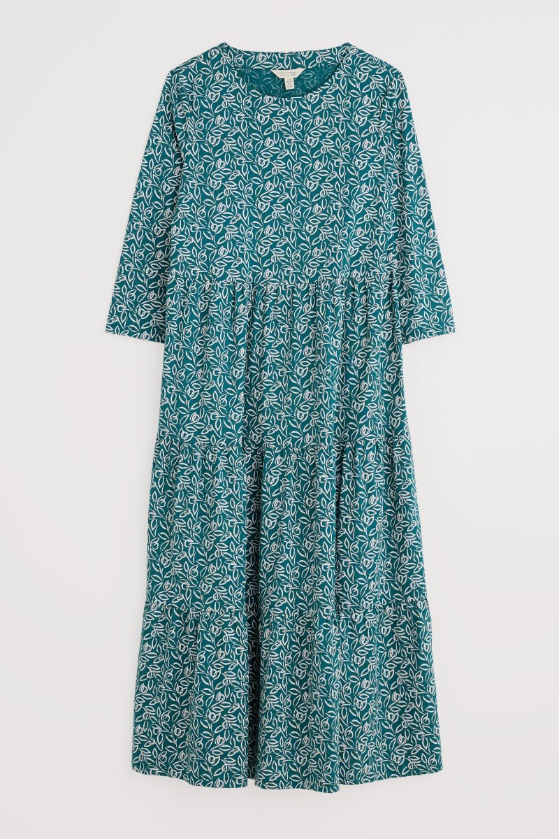 Line Strokes Tiered Dress in GOTS-Certified Organic Cotton Jersey