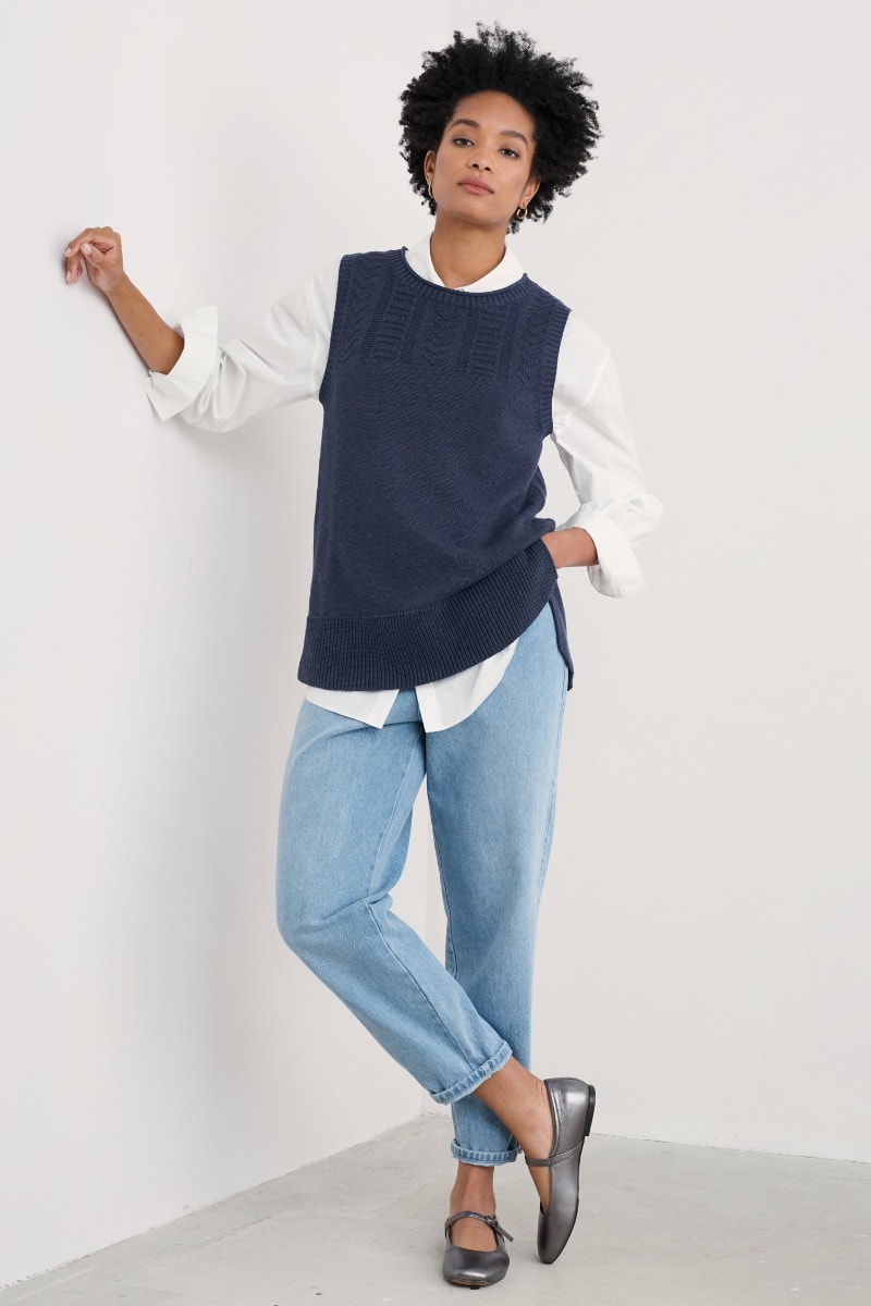 Smallcombe Knitted Vest in GOTS-Certified Organic Cotton