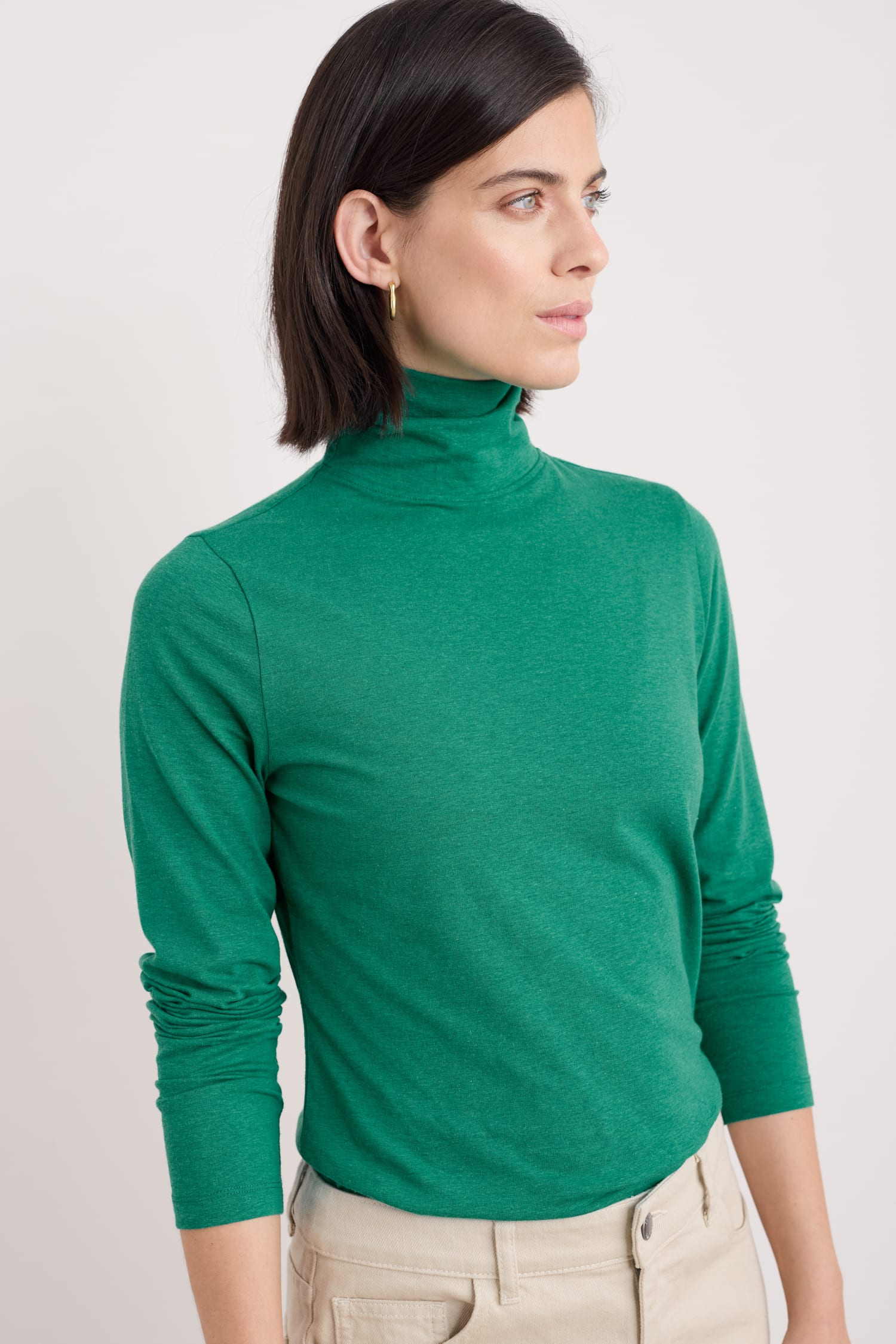 Landing Roll Neck Top in GOTS-Certified Organic Cotton