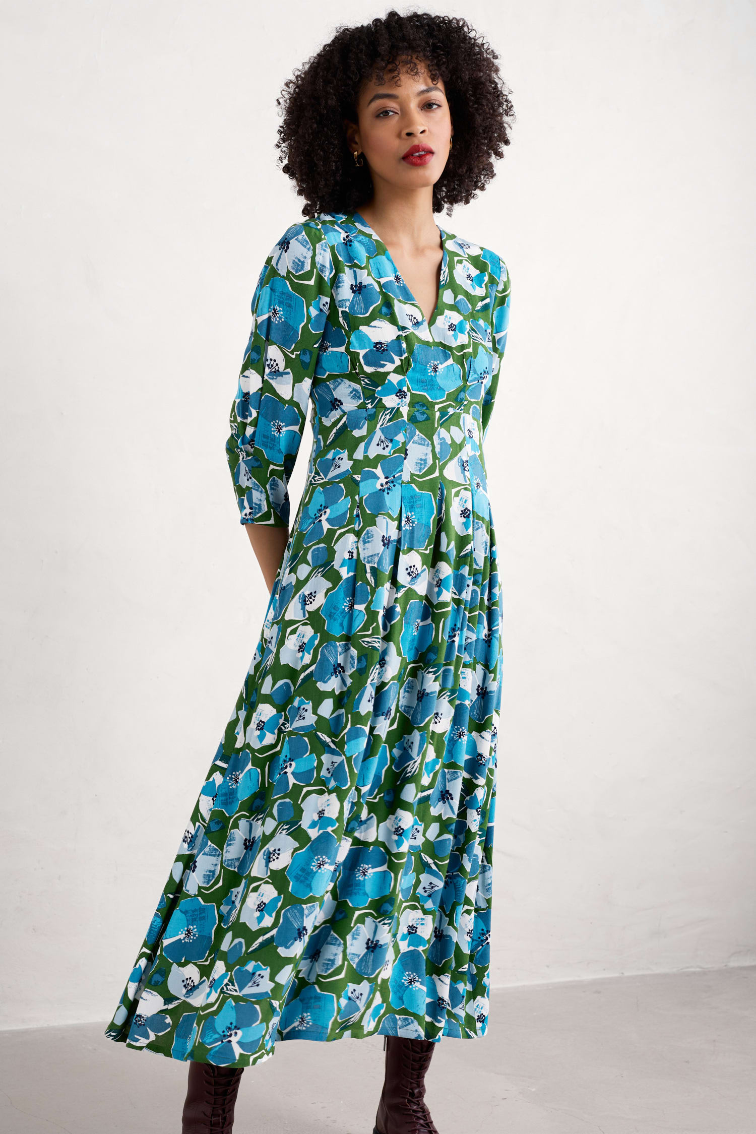 Etta Printed Above-Ankle Dress