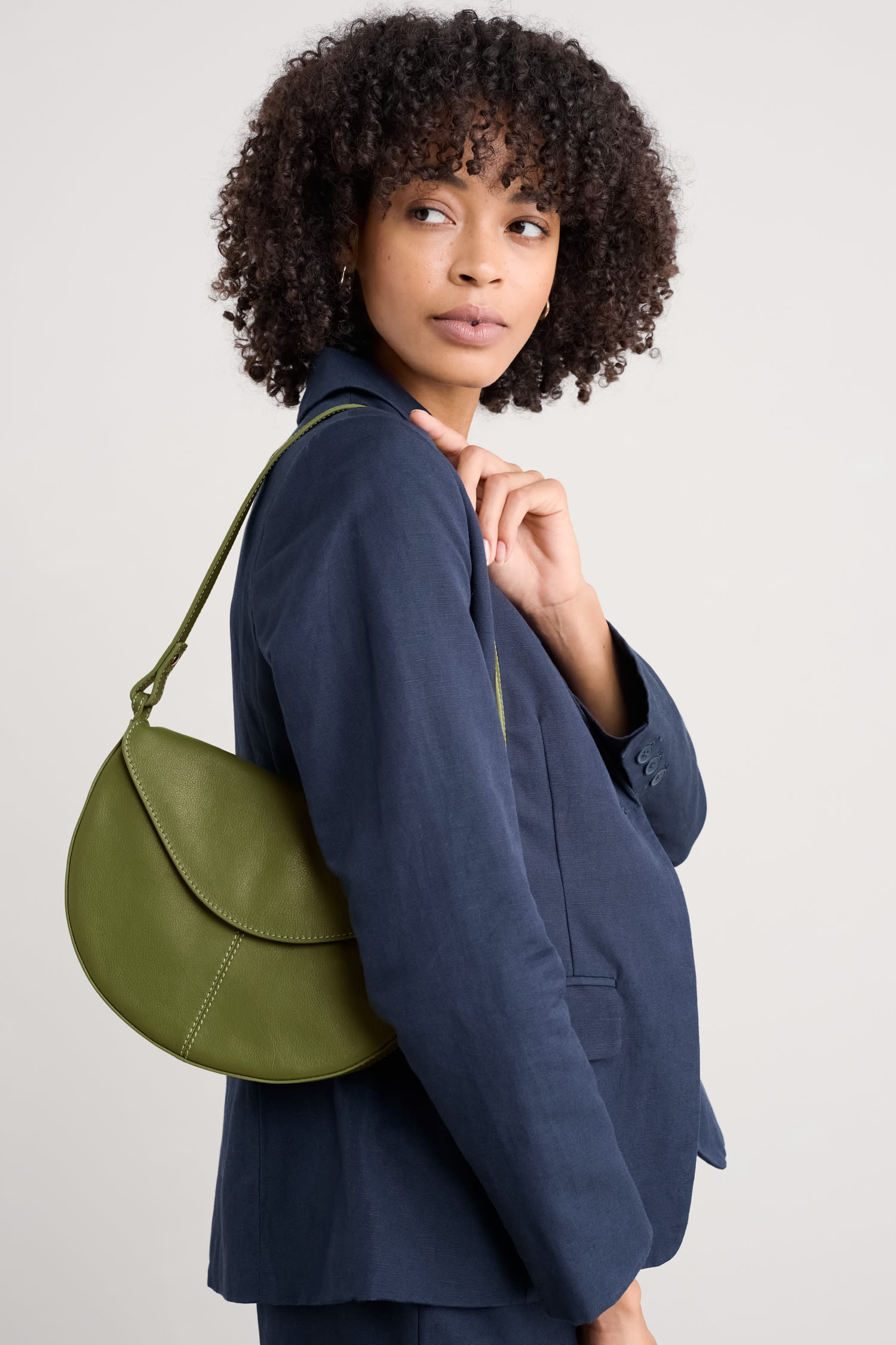 Ellipses Leather Shoulder Bag