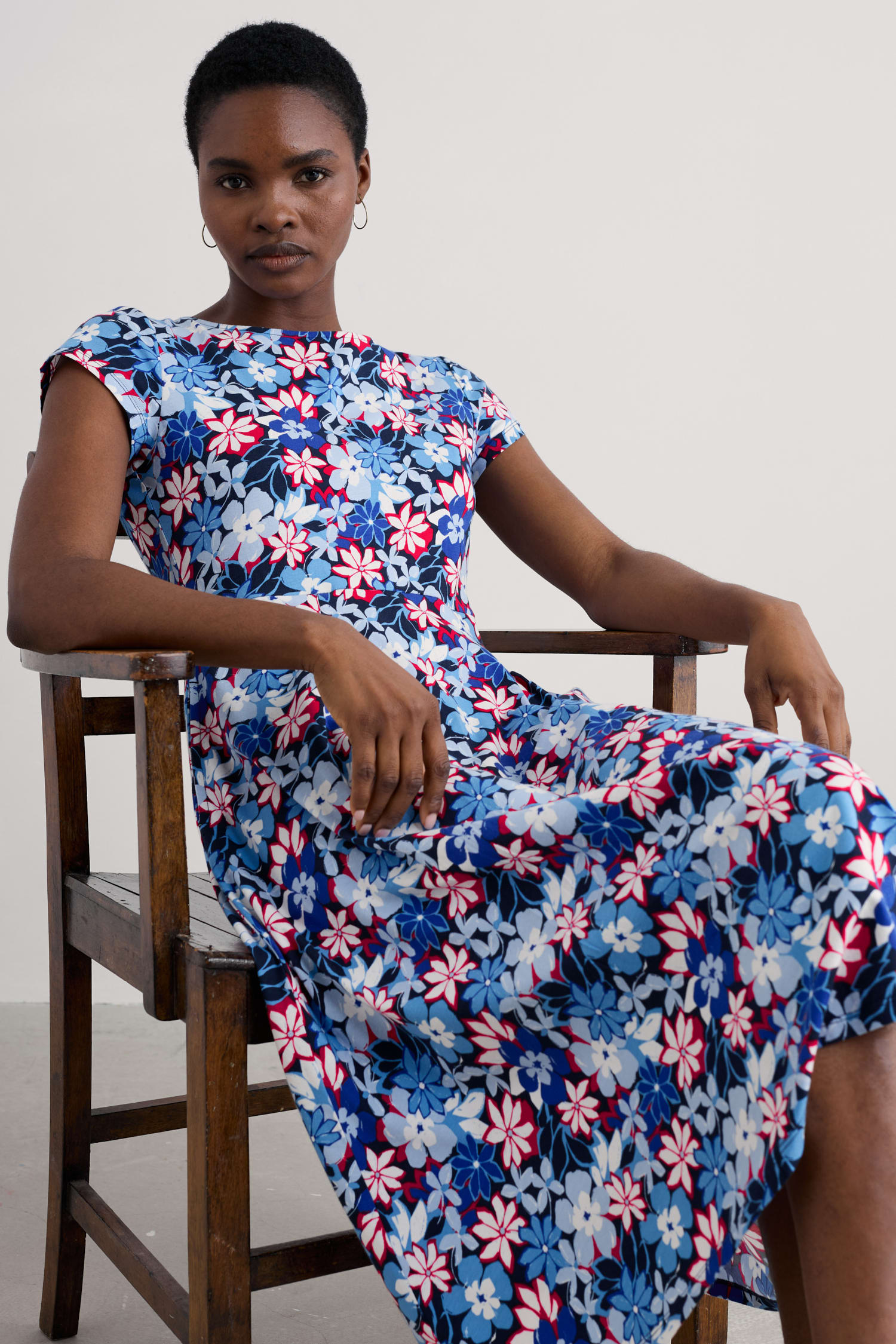 Wild Bouquet Jersey Midi Dress