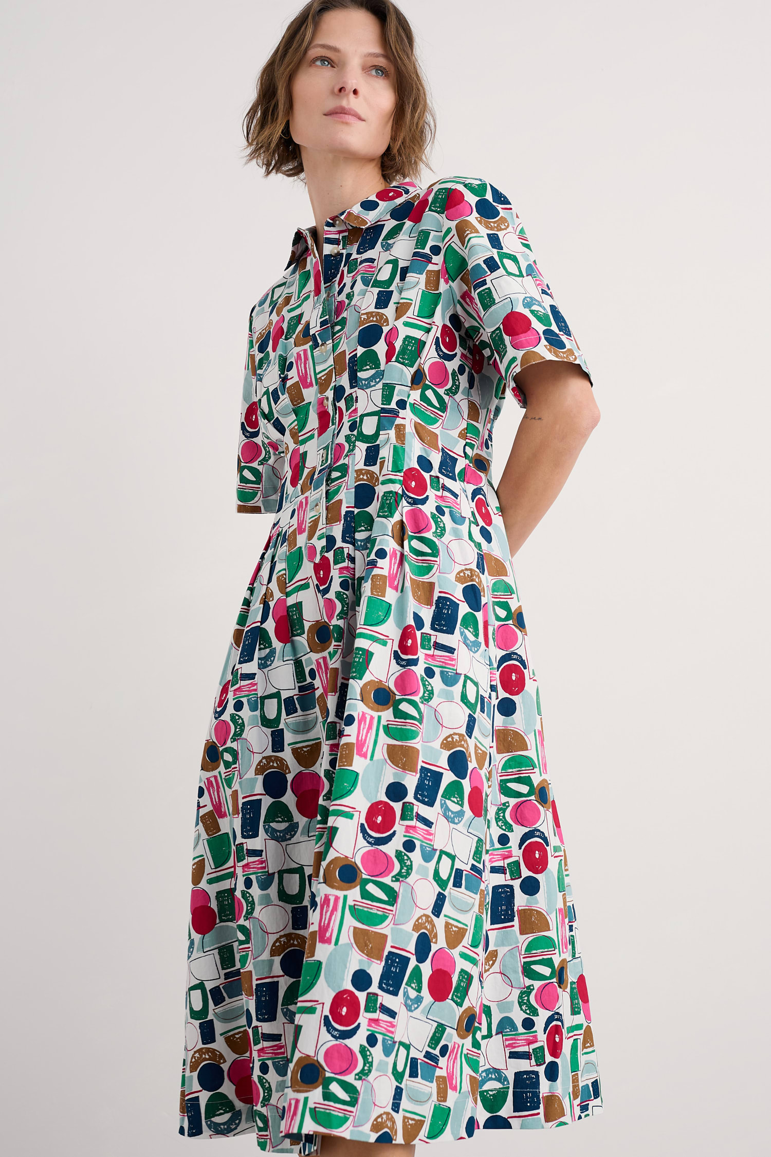 Wild Liquorice Shirt Dress in GOTS-Certified Organic Cotton