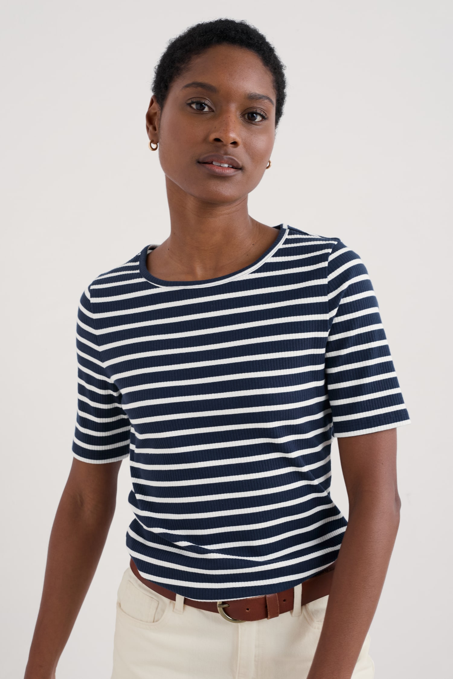 Gorse Lane Rib T Shirt in GOTS-Certified Organic Cotton Jersey