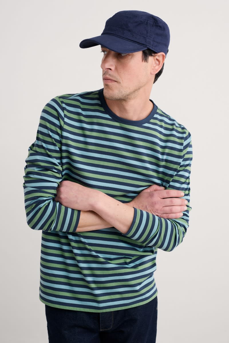 Men's Crew Neck Sailor Shirt in GOTS-Certified Organic Cotton