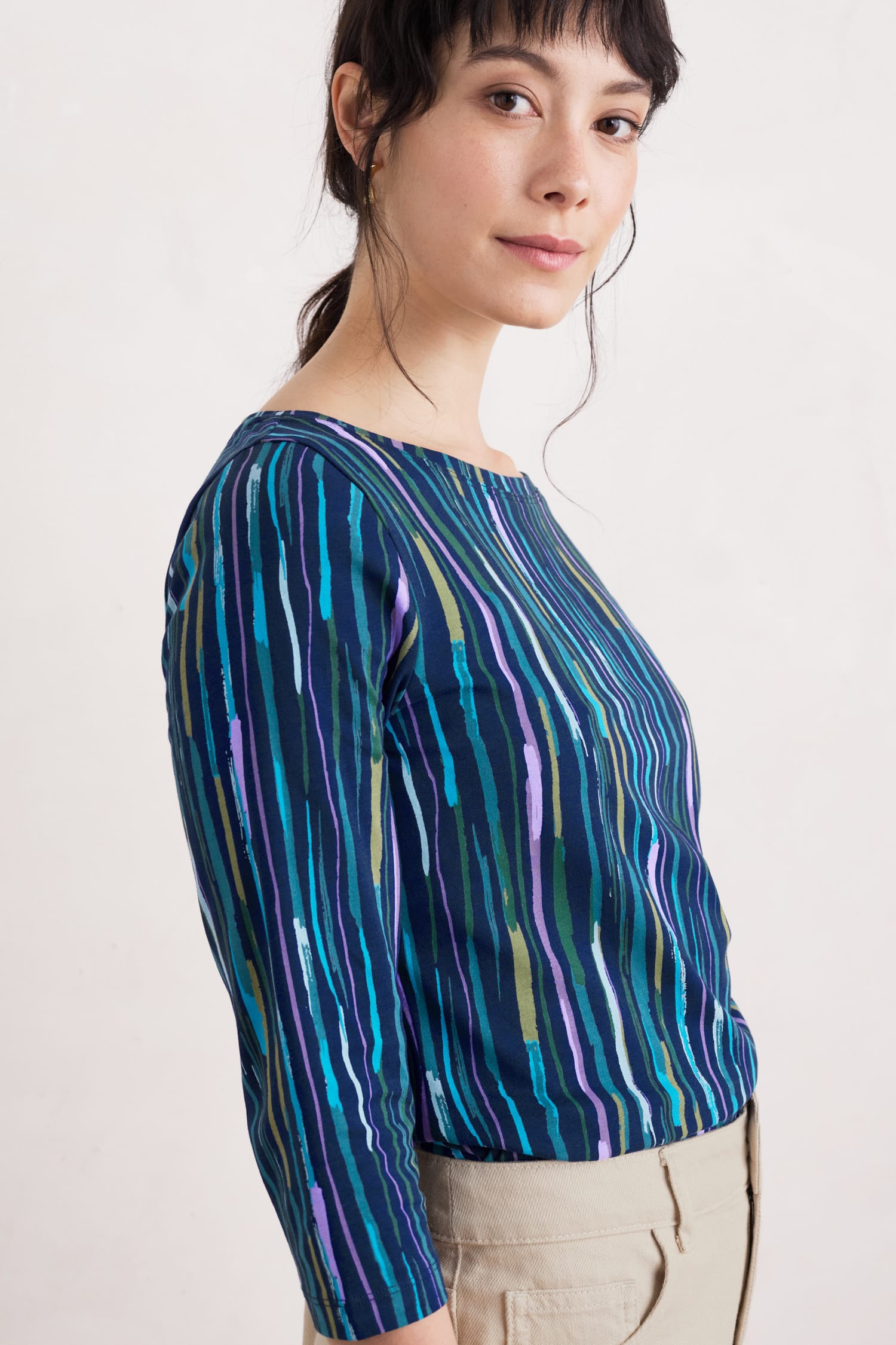 Easel 3/4 Sleeve Top in GOTS-Certified Organic Cotton Jersey