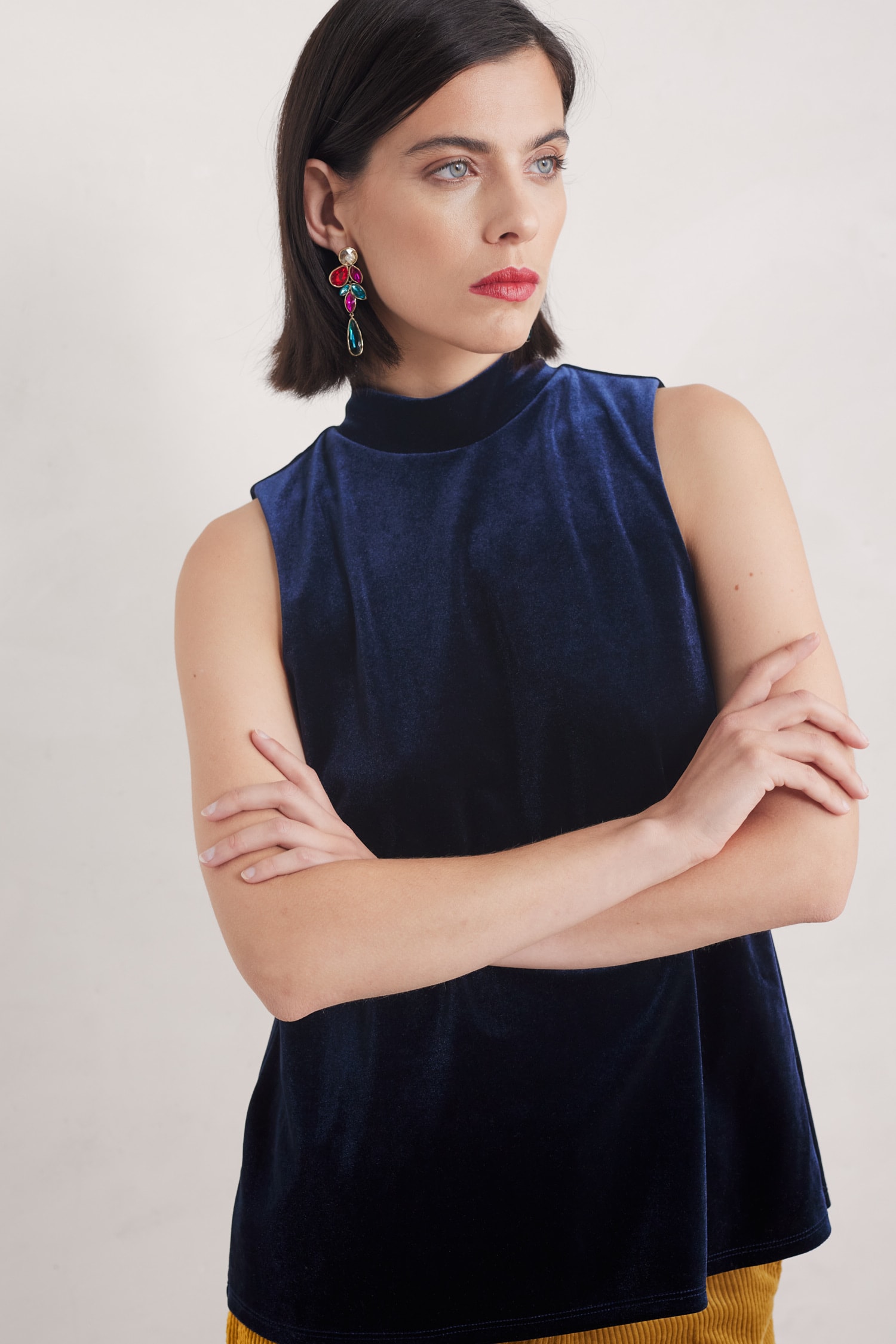 Winter Cherry Sleeveless Velvet Top