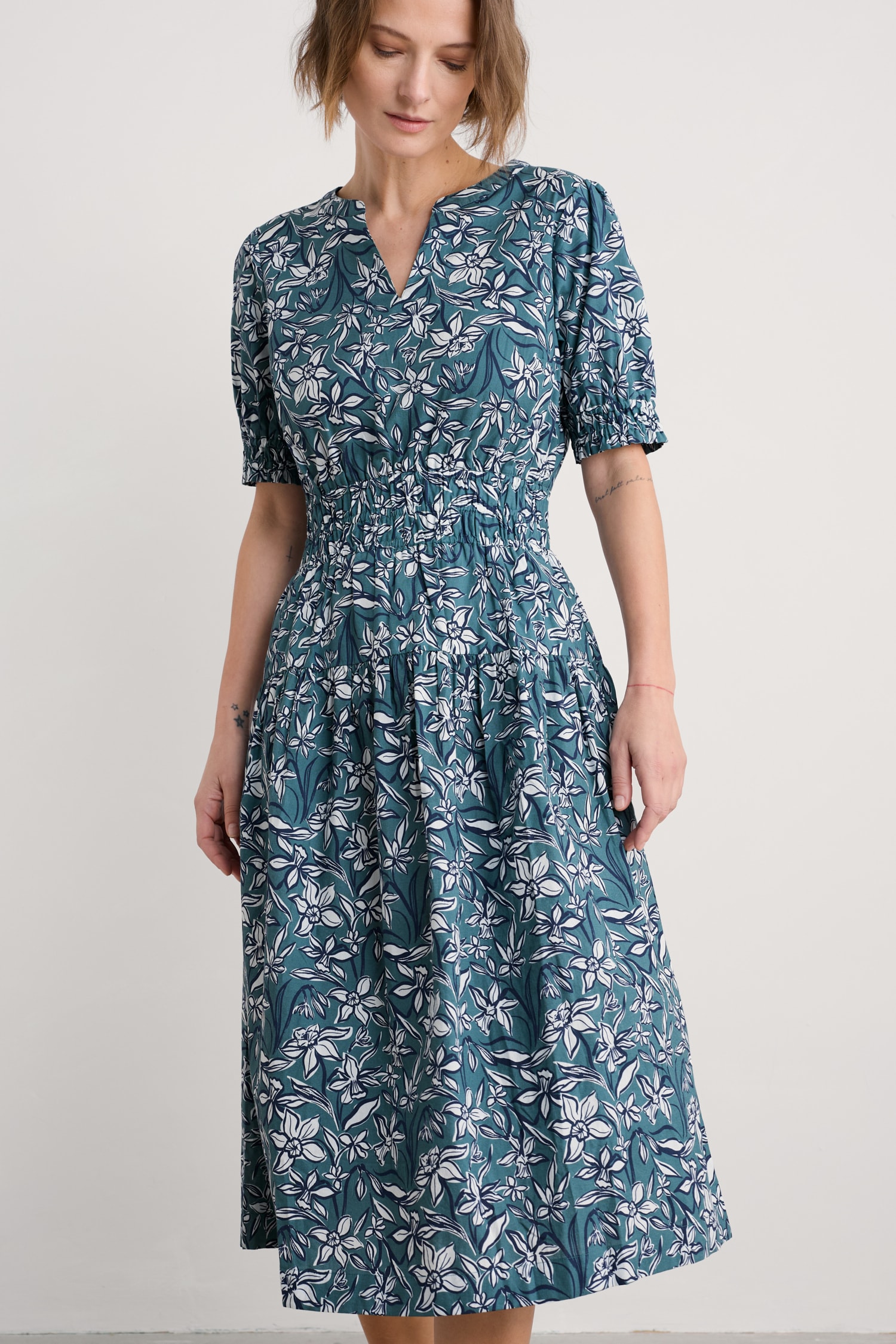 Edith Smocked Dress in GOTS-Certified Organic Cotton