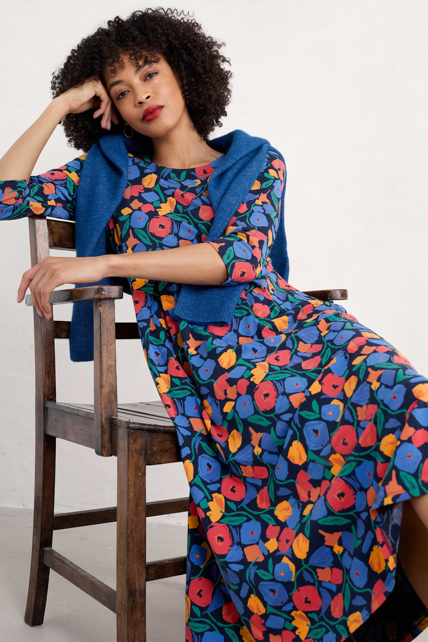 Veronica Midi Dress in GOTS-Certified Organic Cotton Jersey