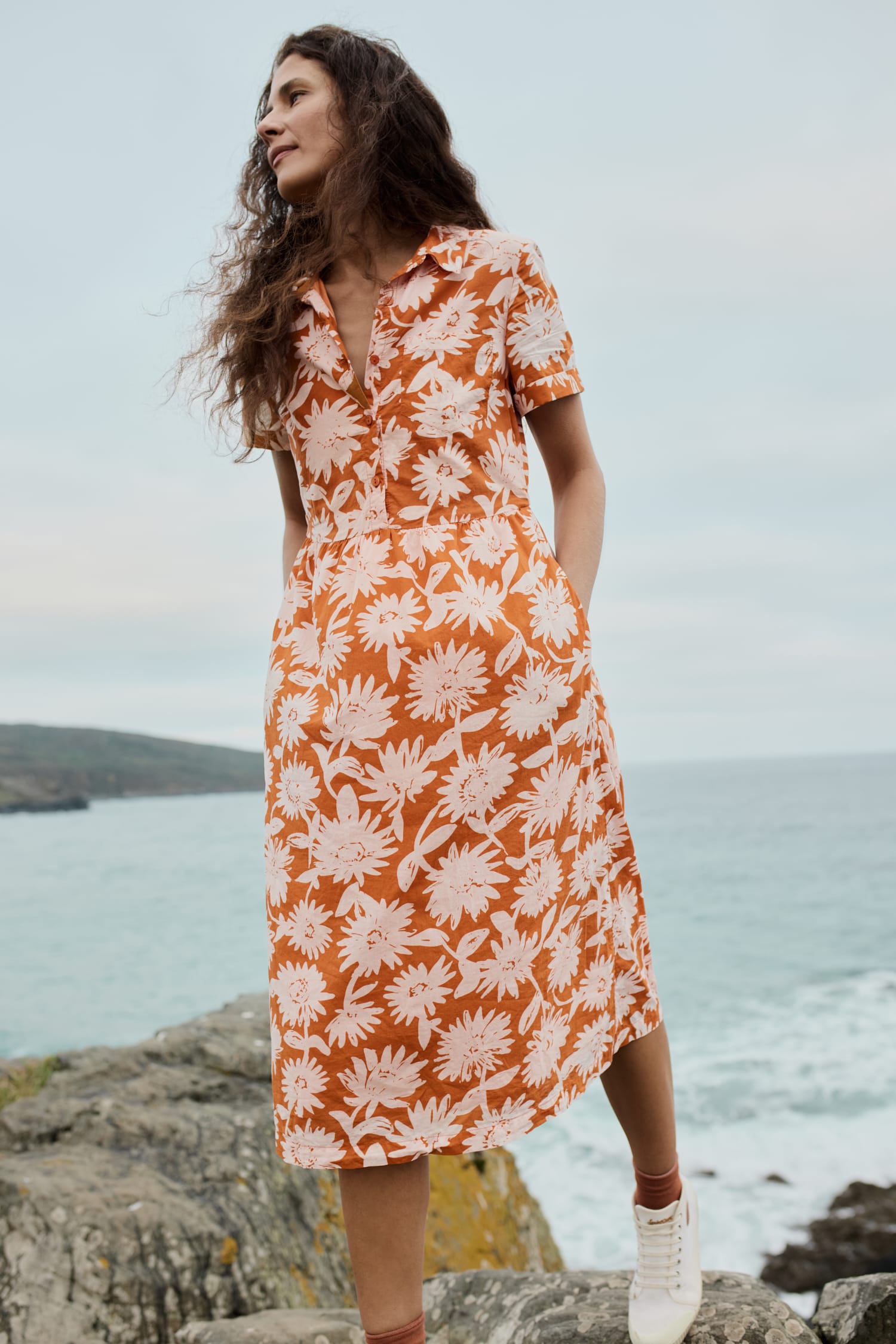 Fleet Midi Dress in GOTS-Certified Organic Cotton