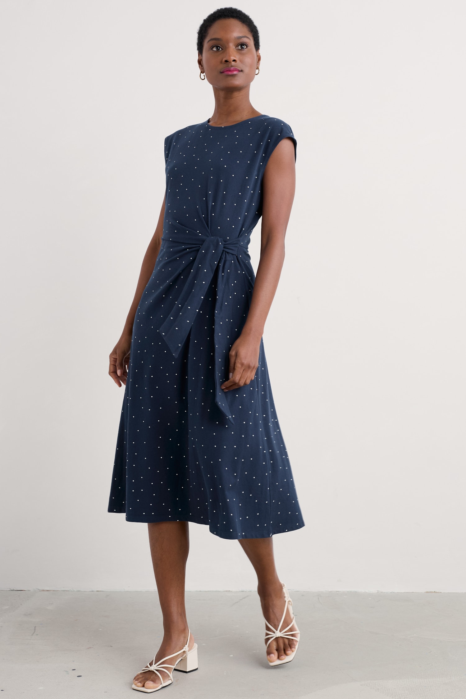 Fettling Jersey Tie Detail Midi Dress