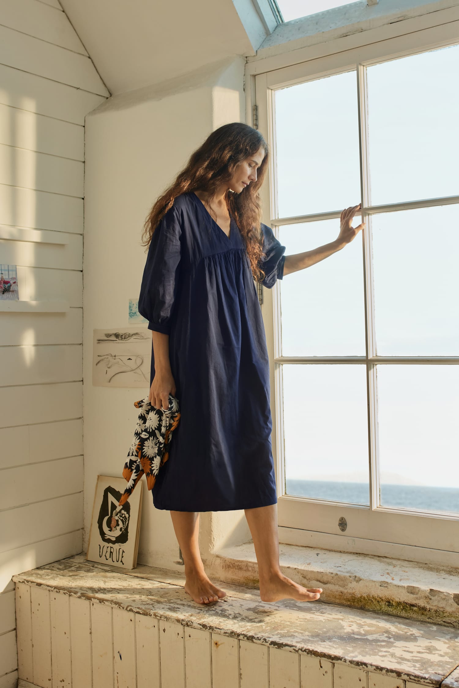 Earth Colours Kaftan Dress in GOTS-Certified Organic Cotton Voile