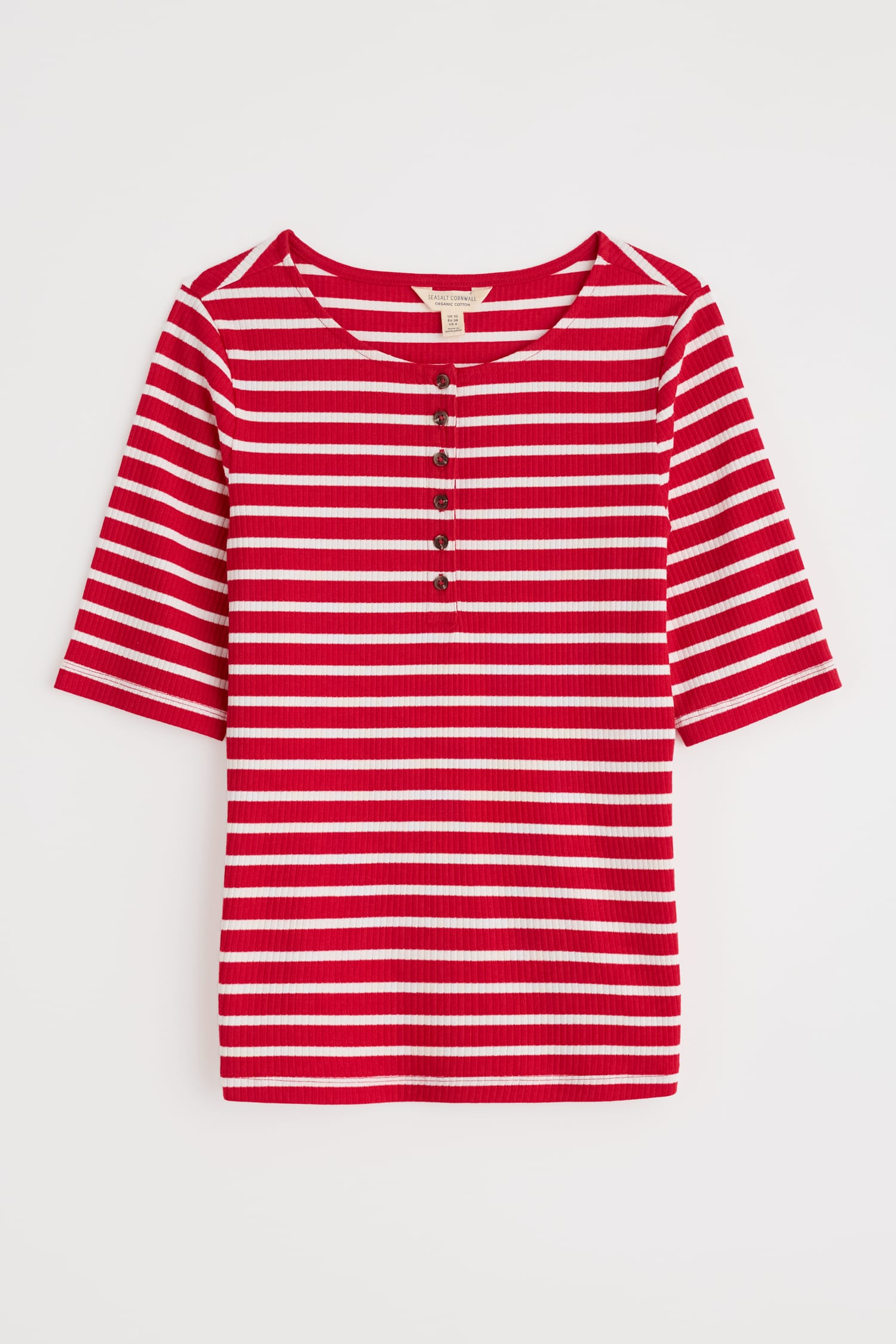 Early Orchid Ribbed Henley Top