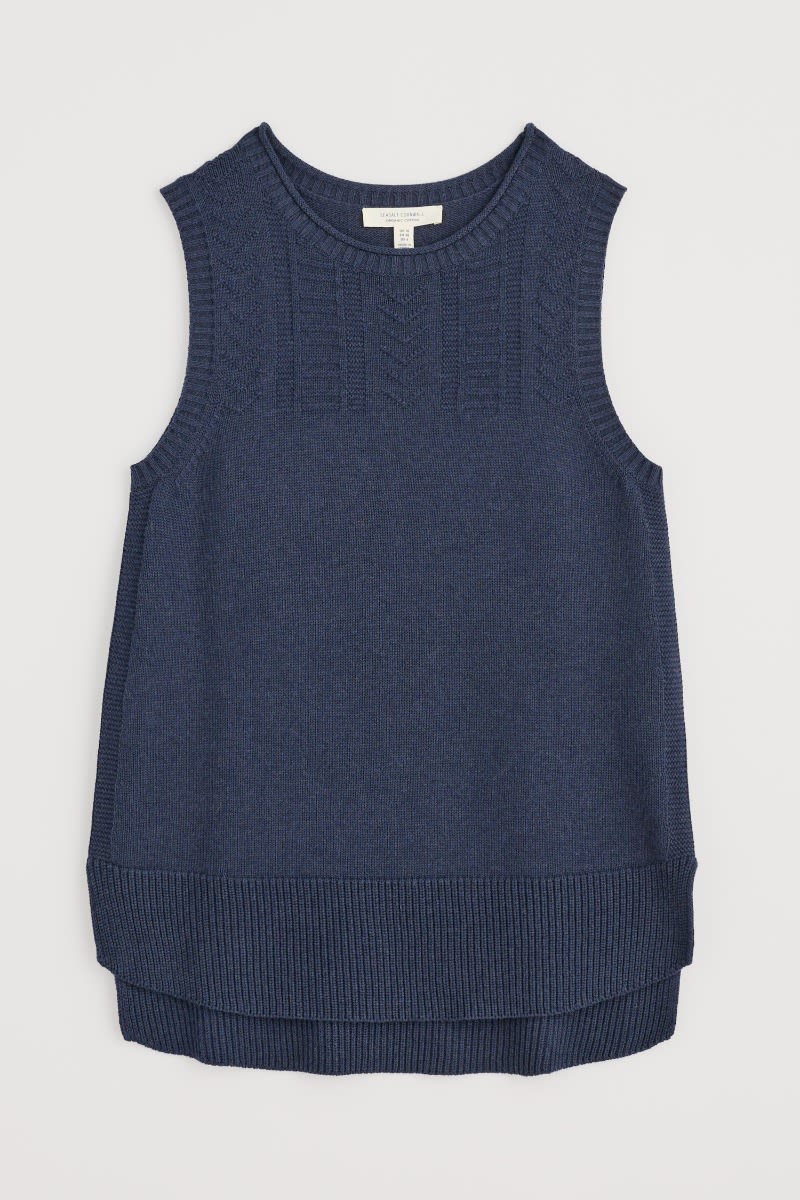 Smallcombe Knitted Vest in GOTS-Certified Organic Cotton