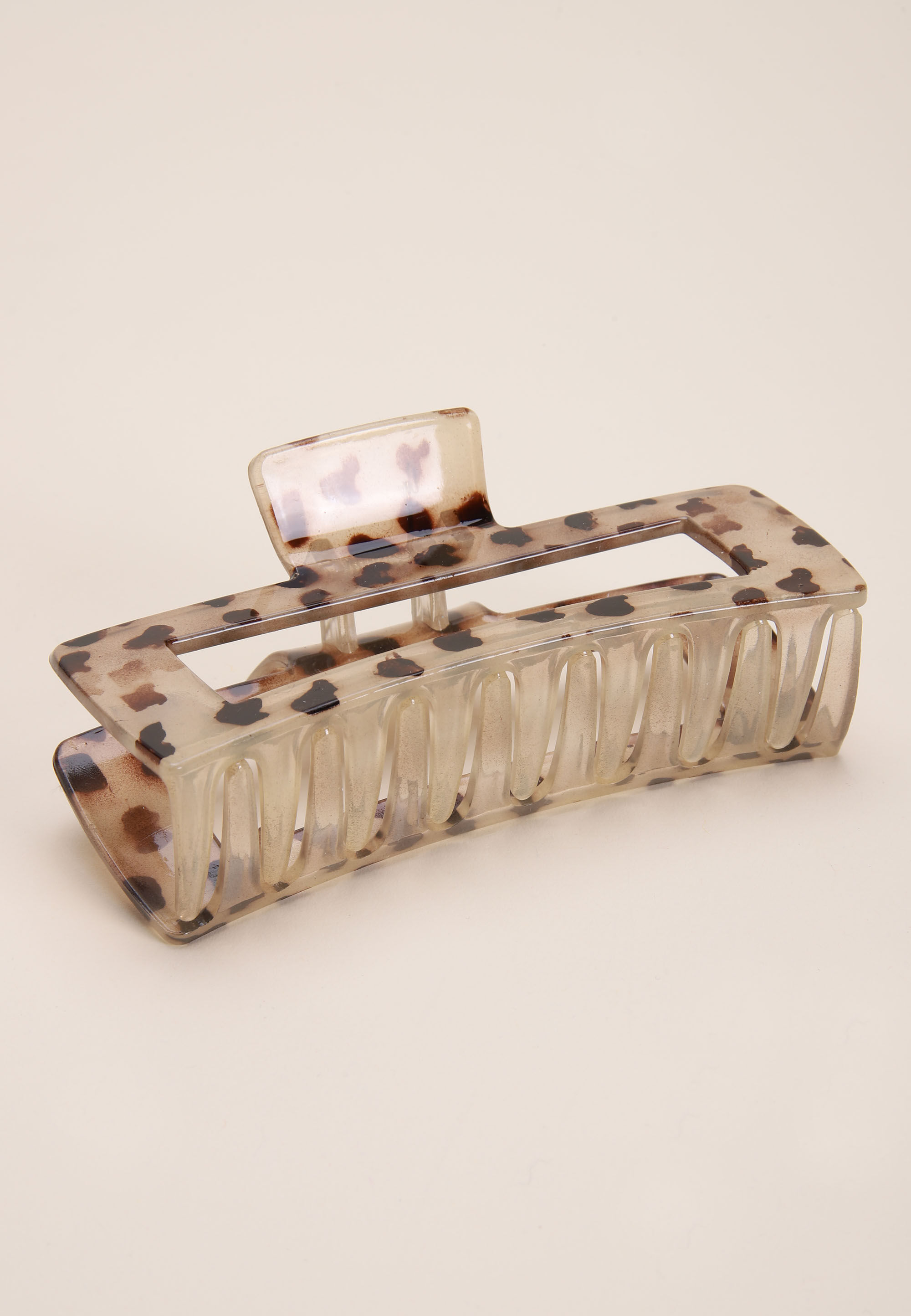 Womens Brown Animal Print Mega Claw Hair Clip