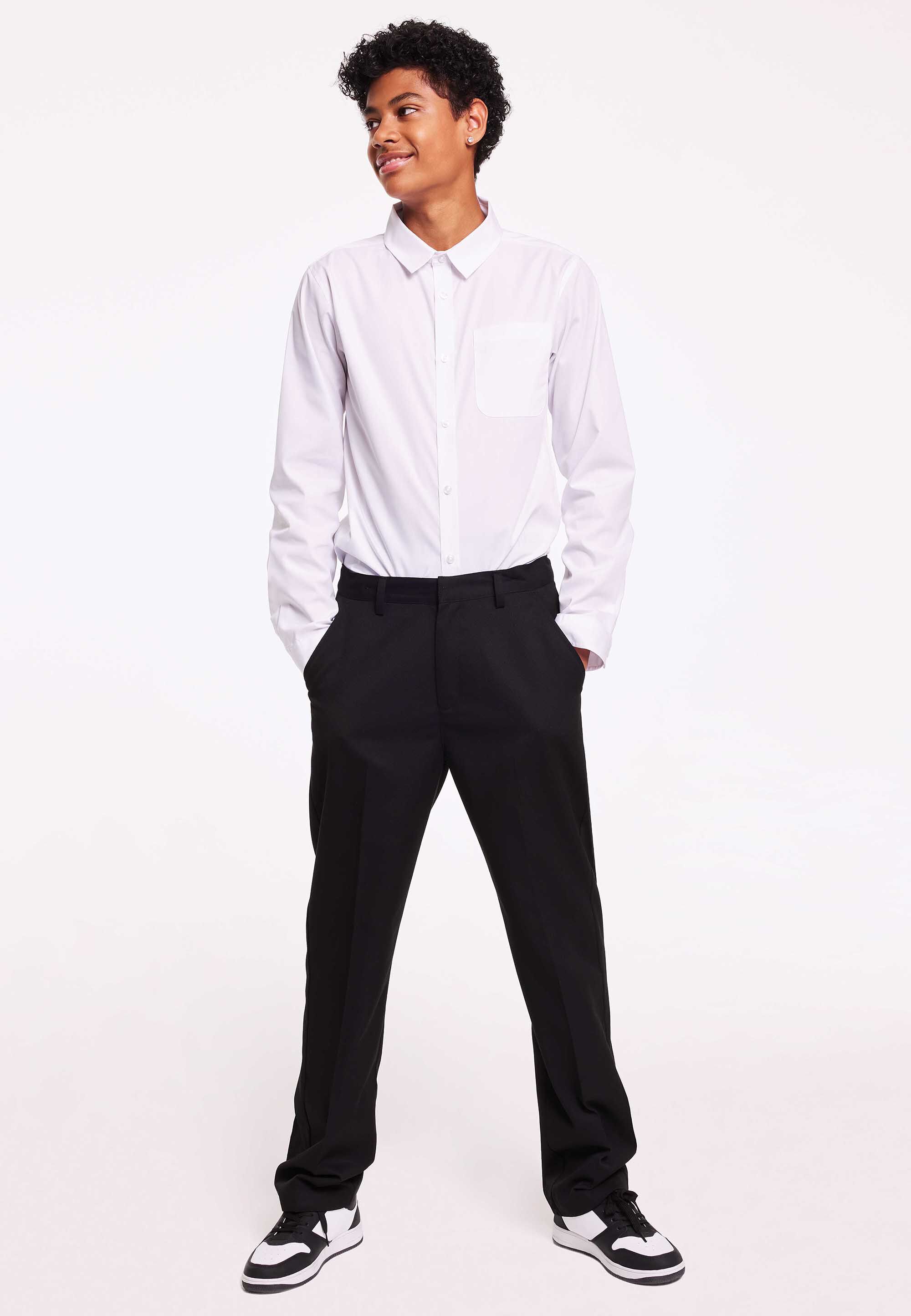 Older Boys Black Regular Fit School Trousers