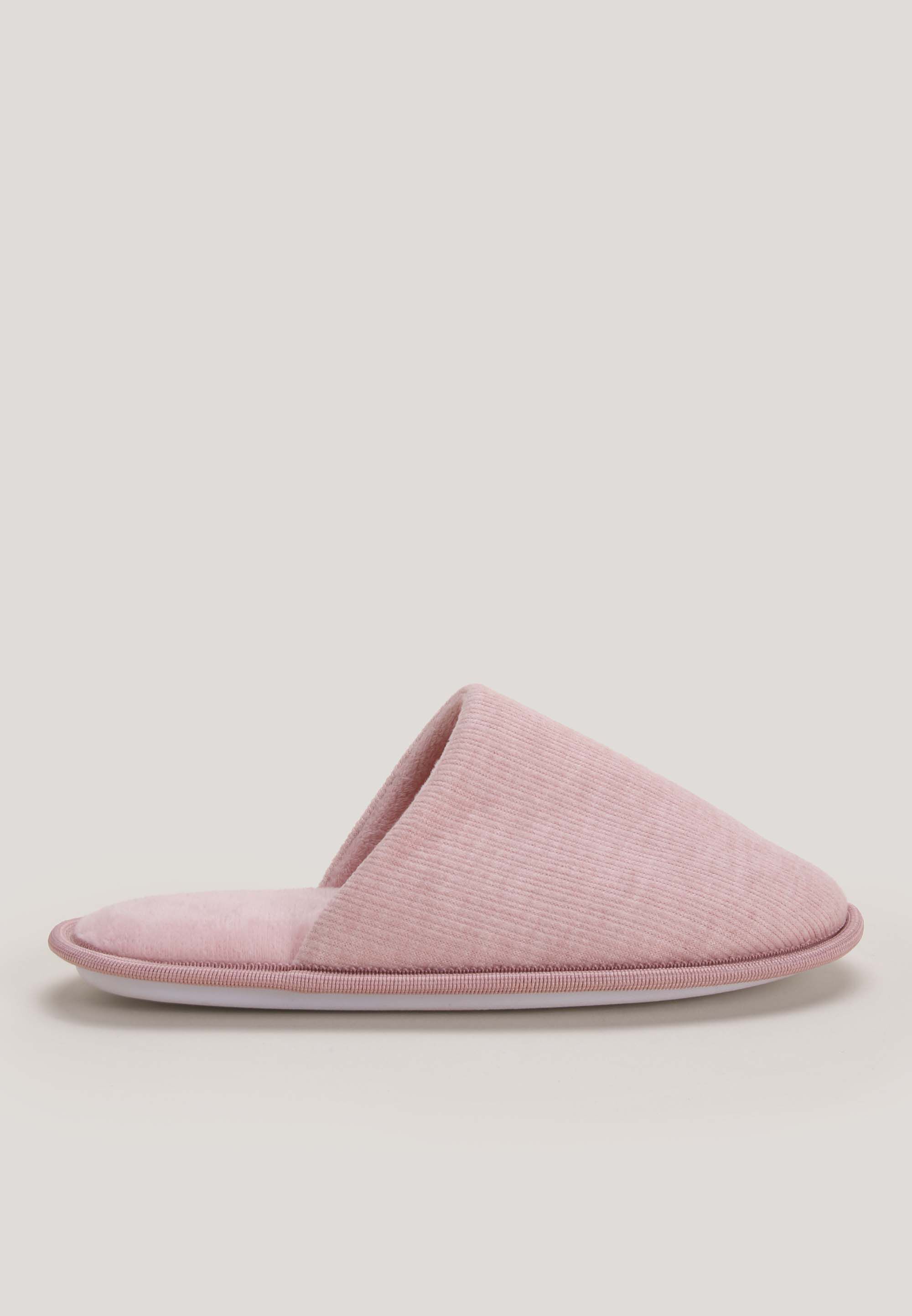 Womens Pink Pointelle Mule Slippers