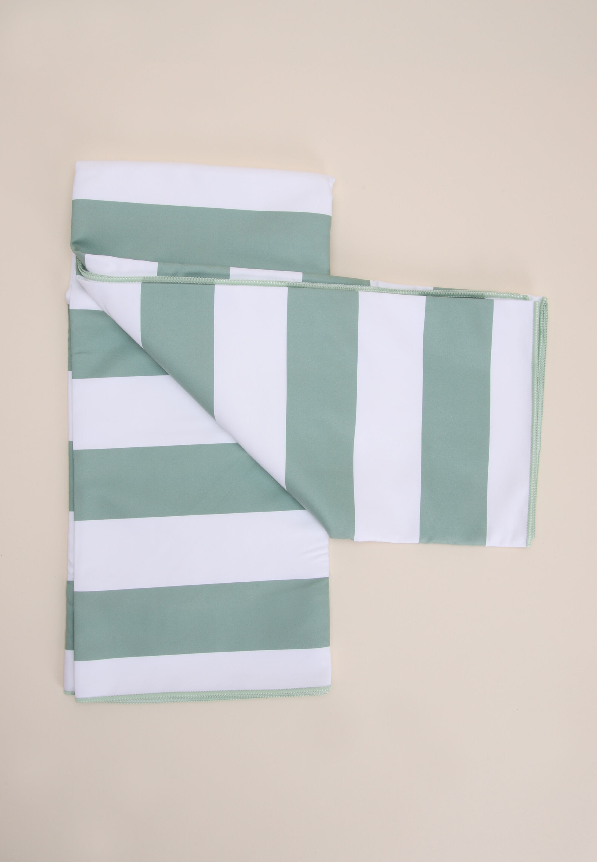 Womens Sage Stripe Packable Travel Towel