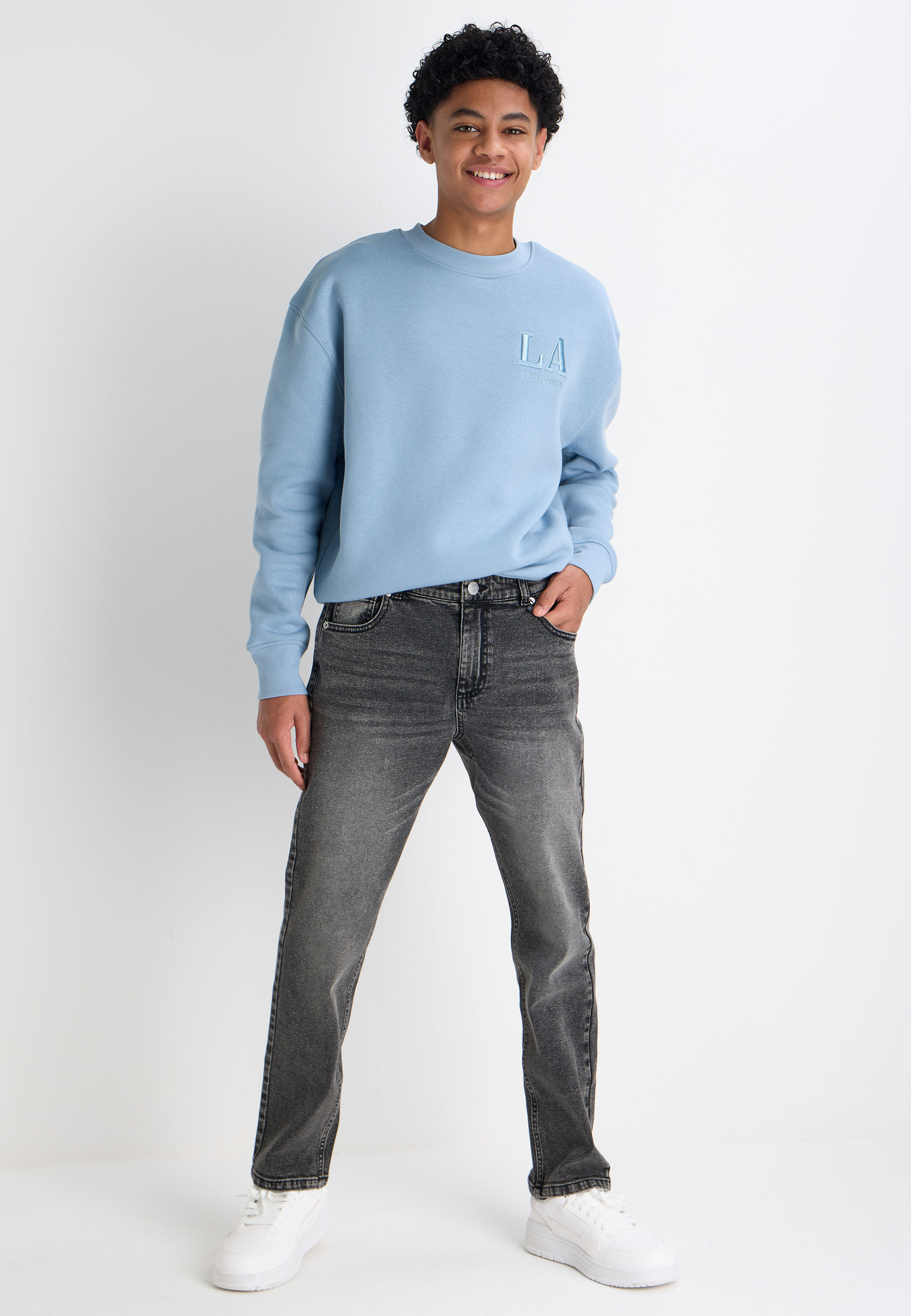 Older Boys Grey Straight Leg Jeans