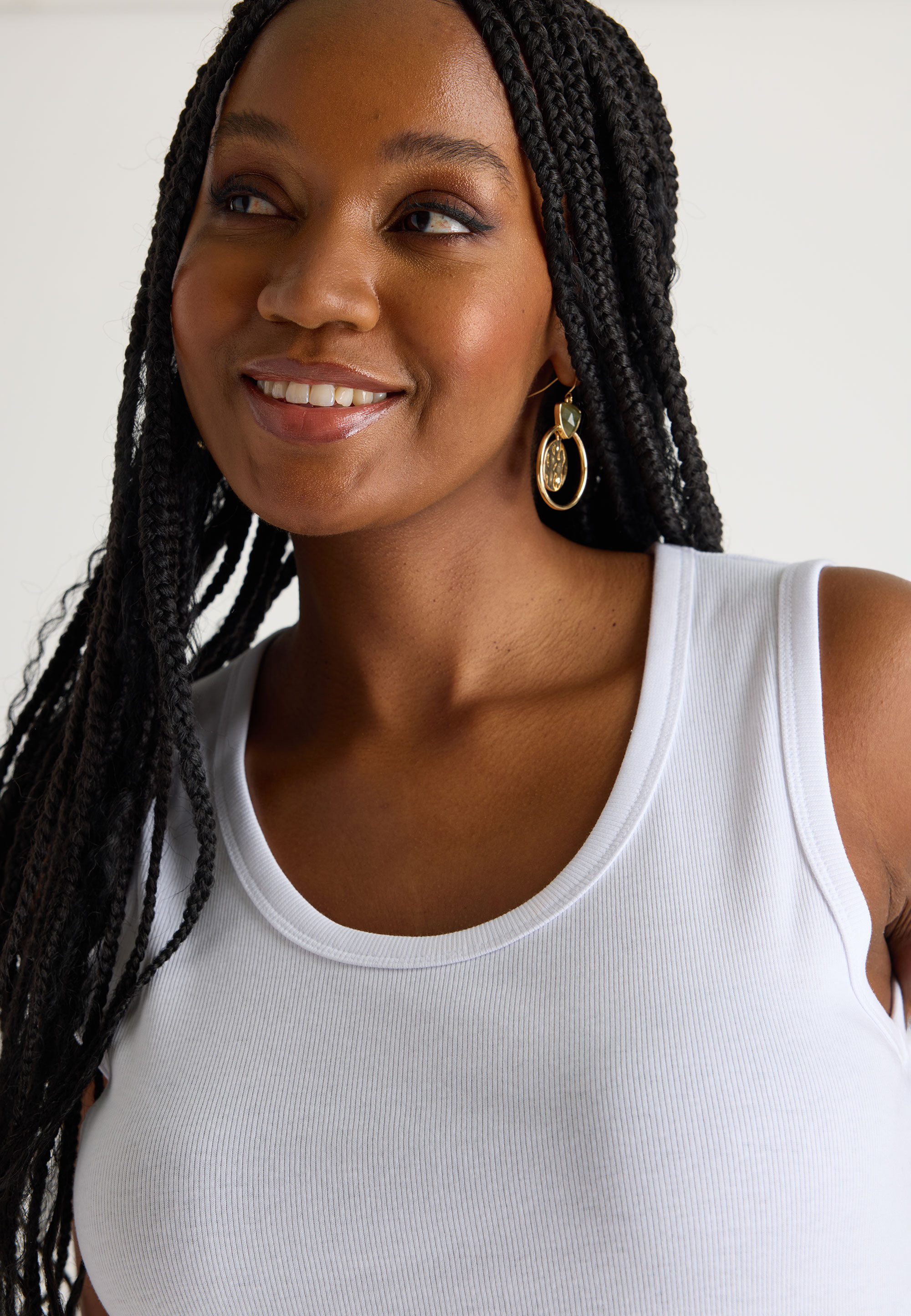 Womens White Basic Vest Top