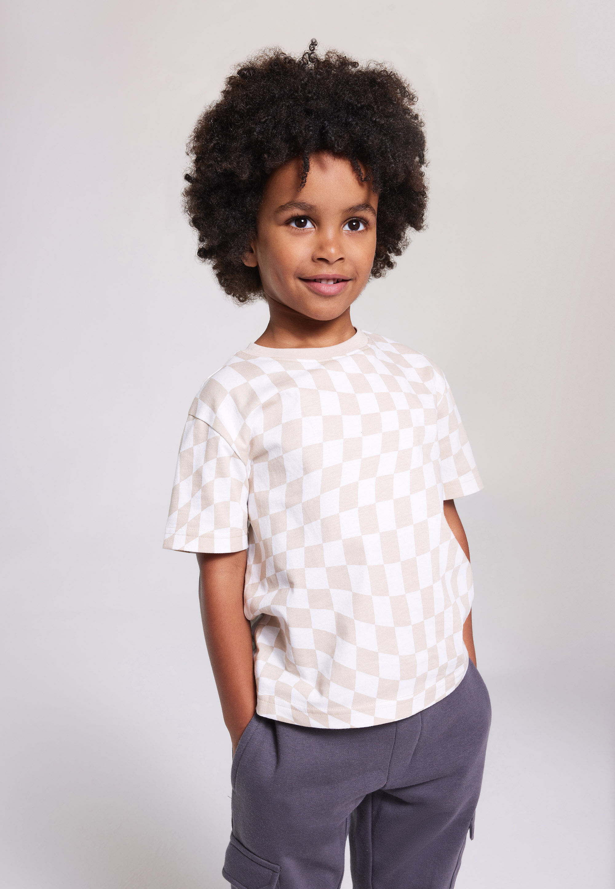 Younger Boys Stone Checkerboard T-shirt