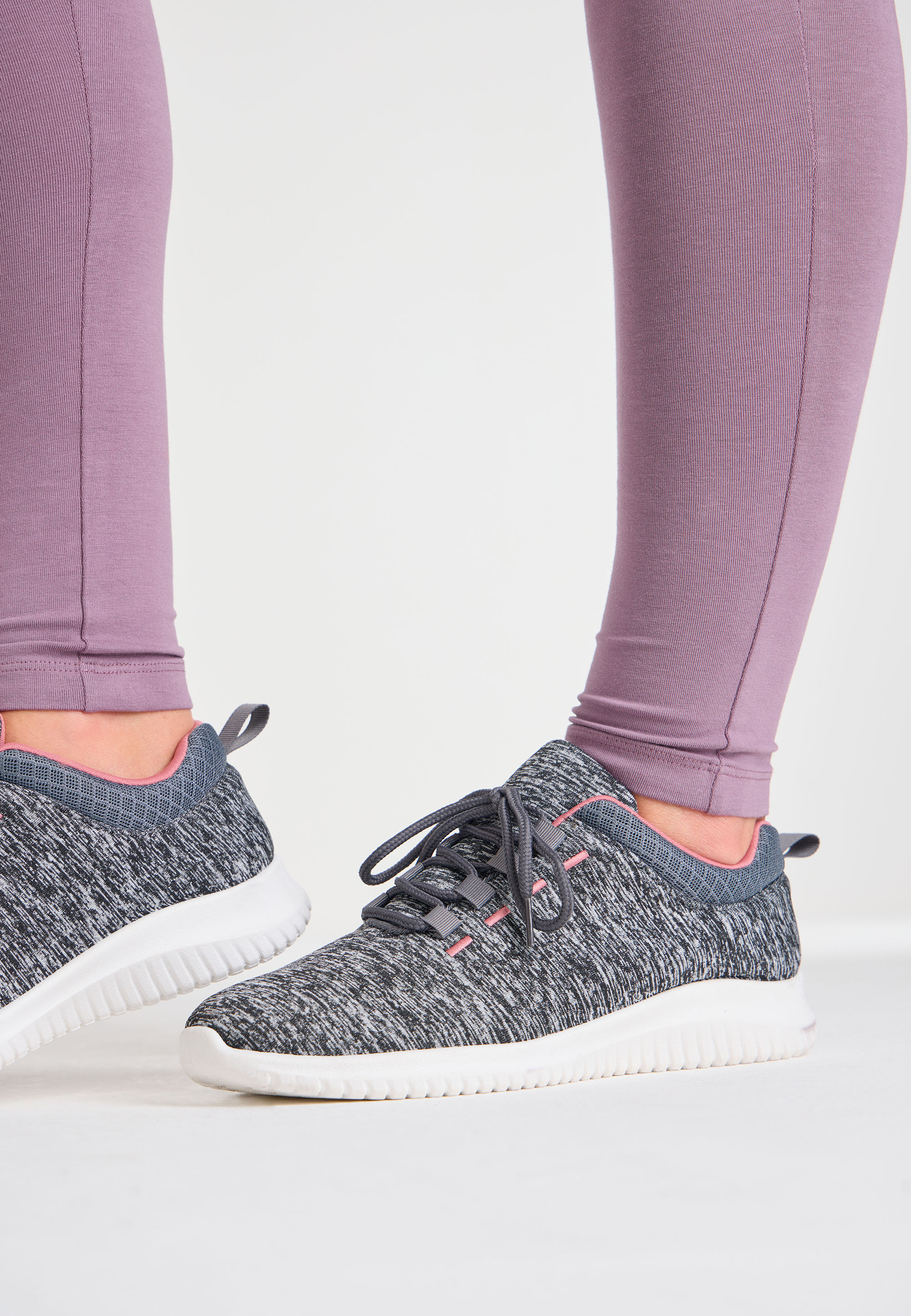 Womens Grey Woven Running Trainers