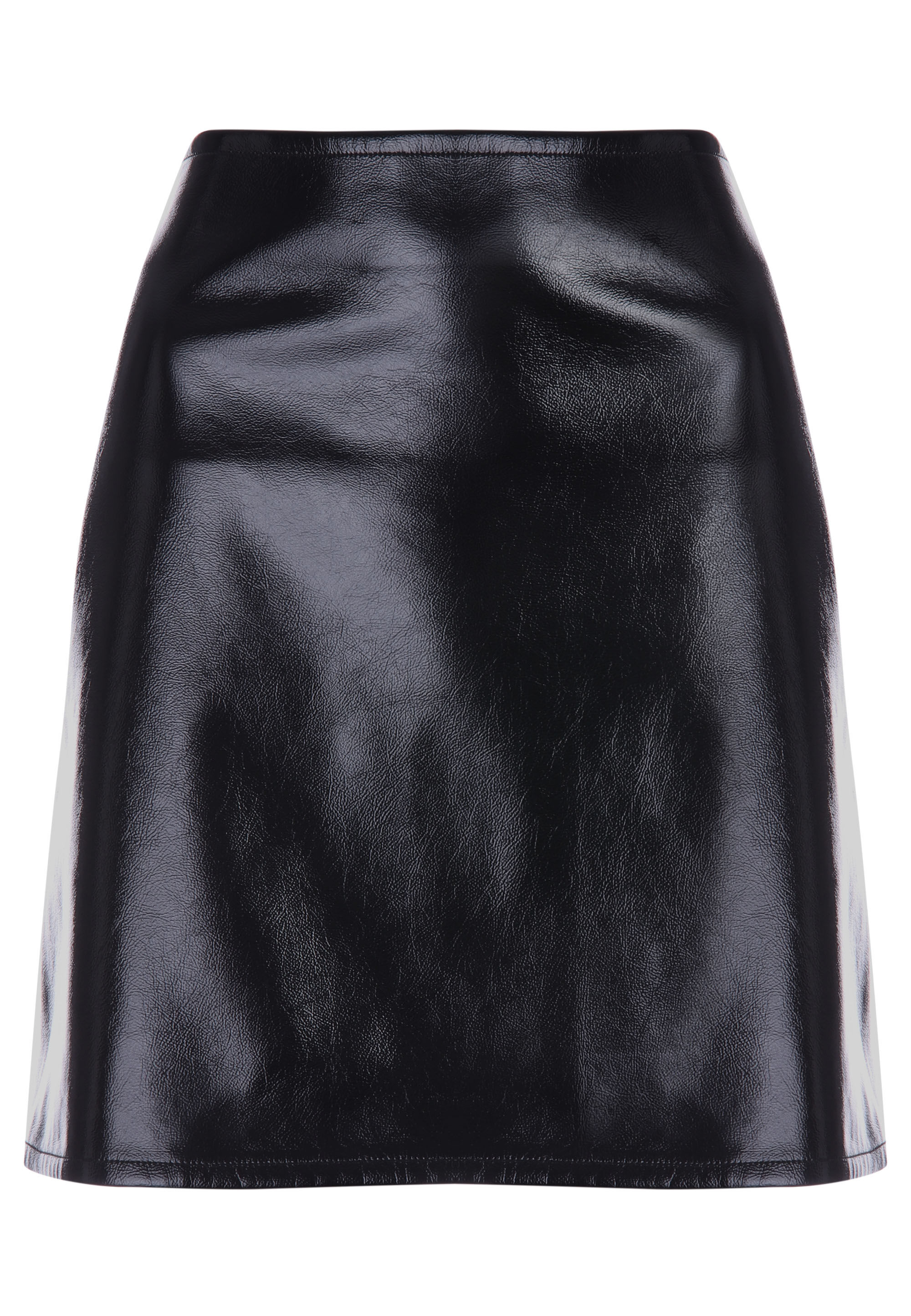 Womens Black Vinyl Mini Skirt
