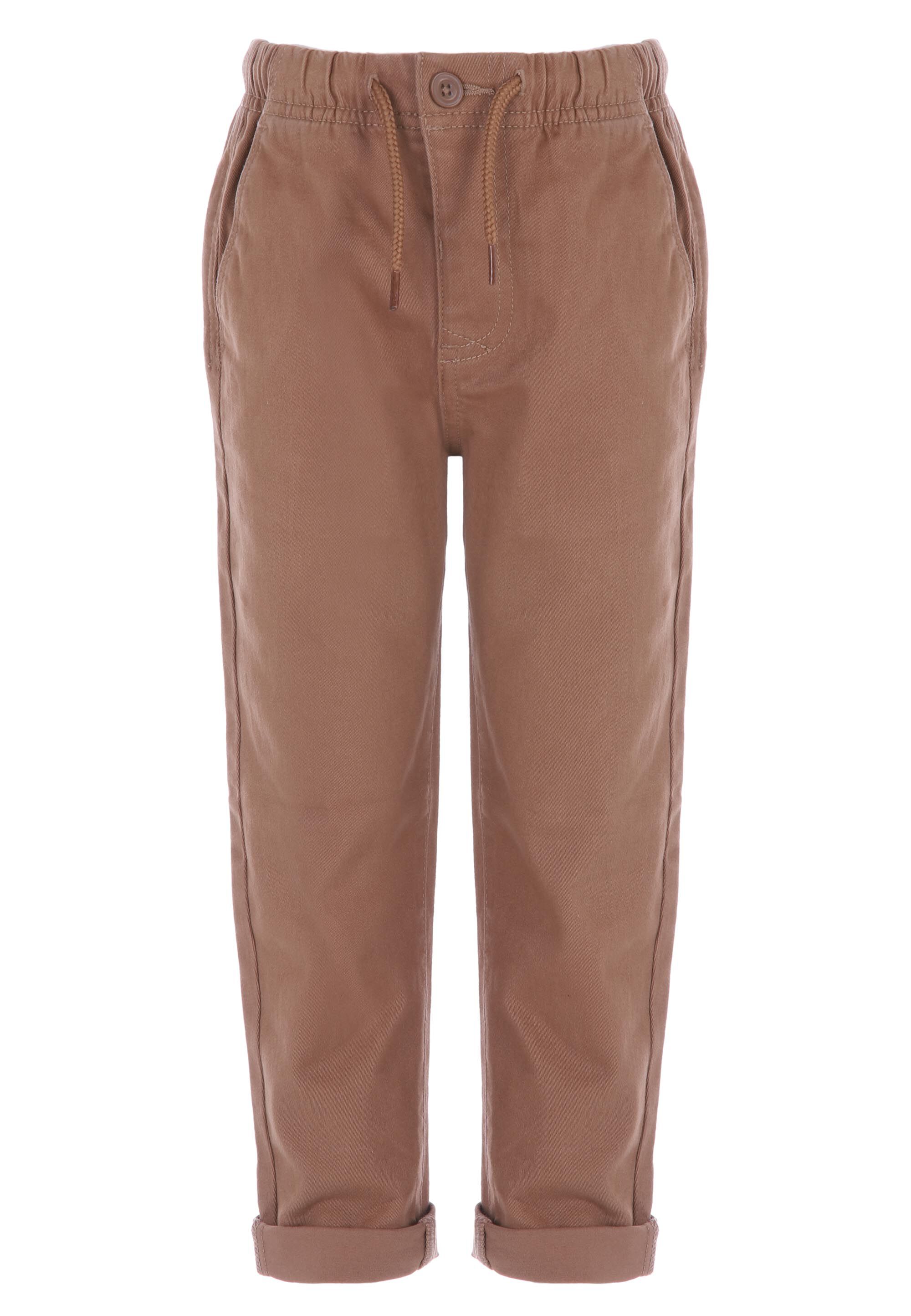 Younger Boys Stone Plain Chino Trousers