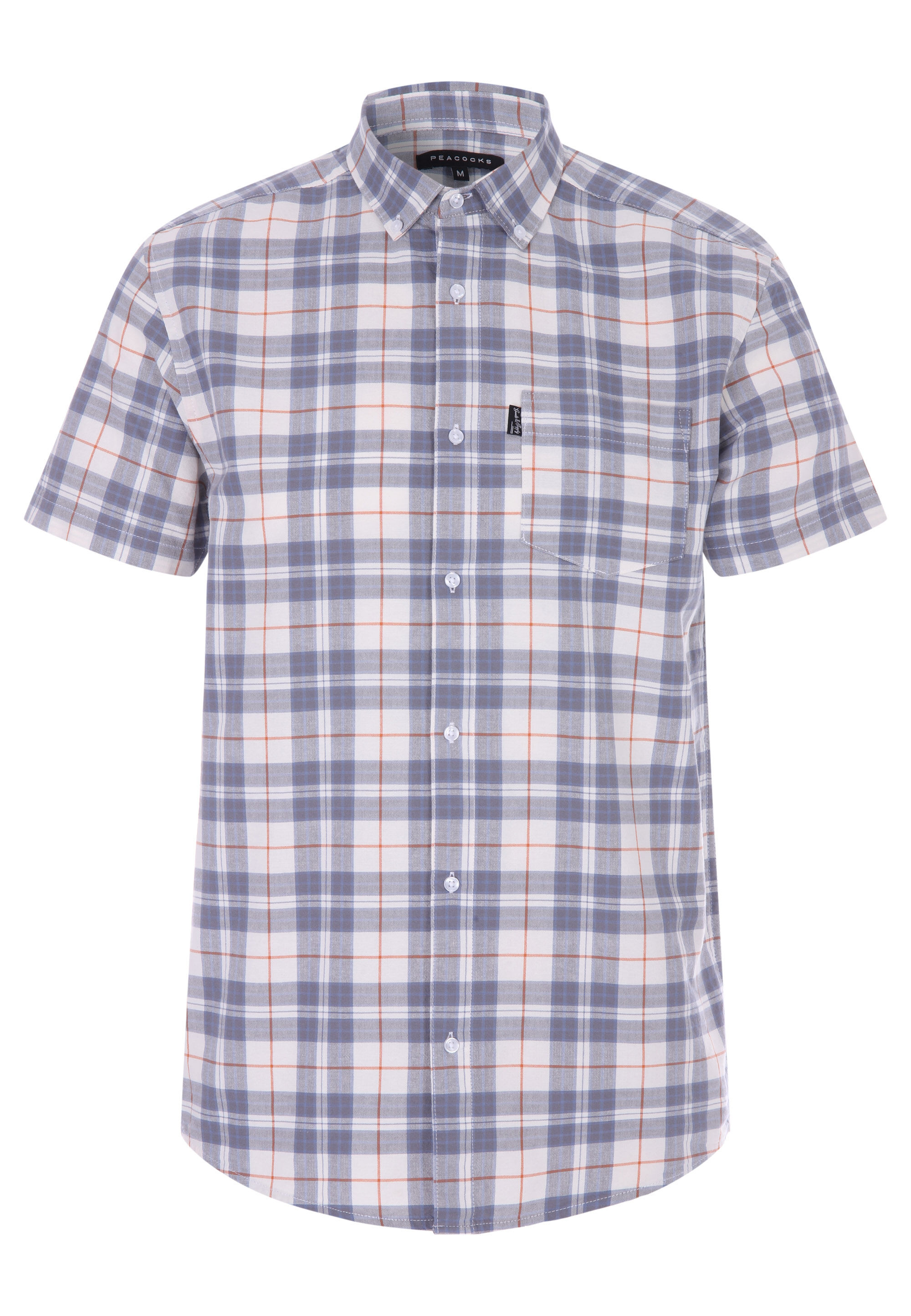 Mens Grey Oxford Check Shirt