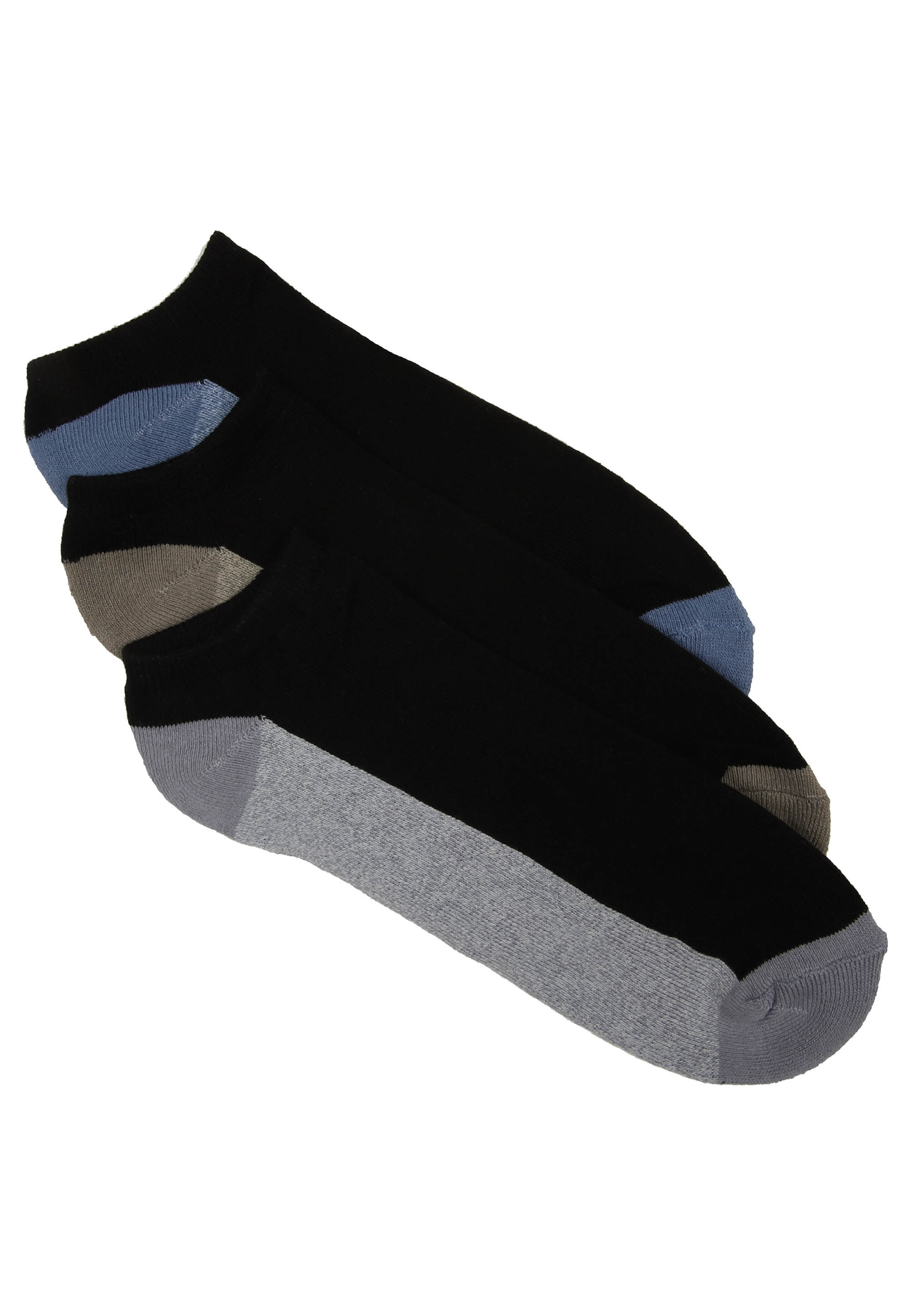 Mens 3pk Black Cushioned Sole Trainer Socks