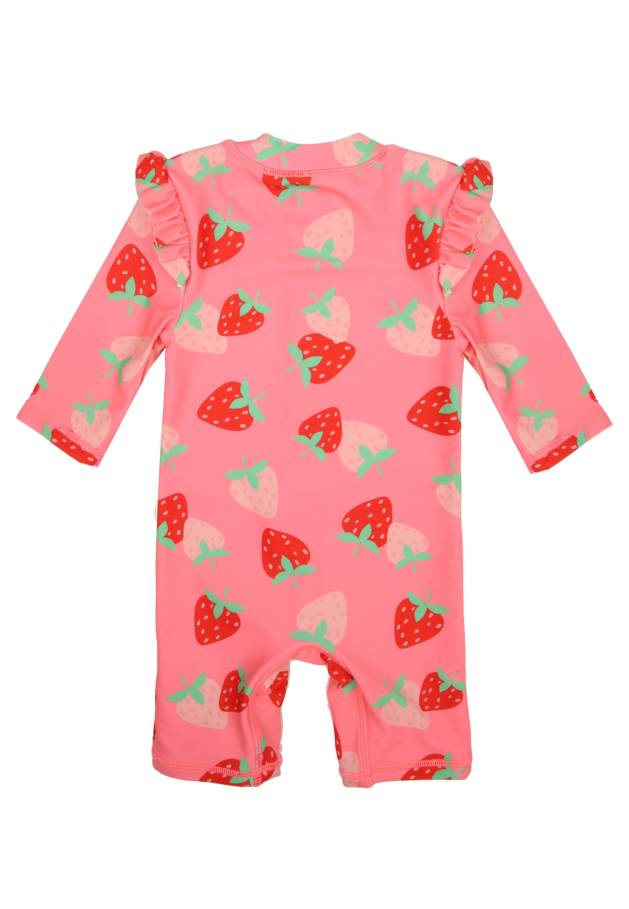 Baby Girls Pink Strawberry Print Sun Safe Swimsuit