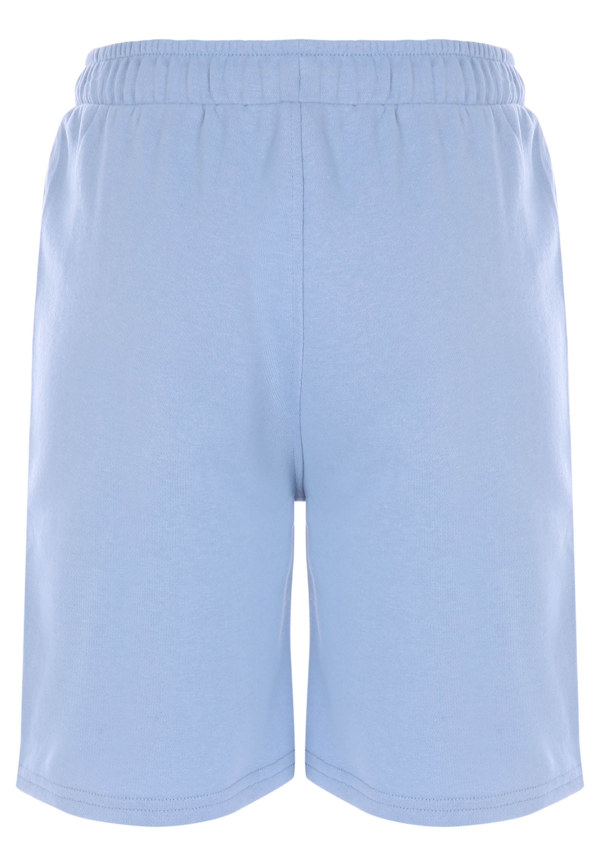 Older Boys Solid Light Blue Drawstring Casual Shorts