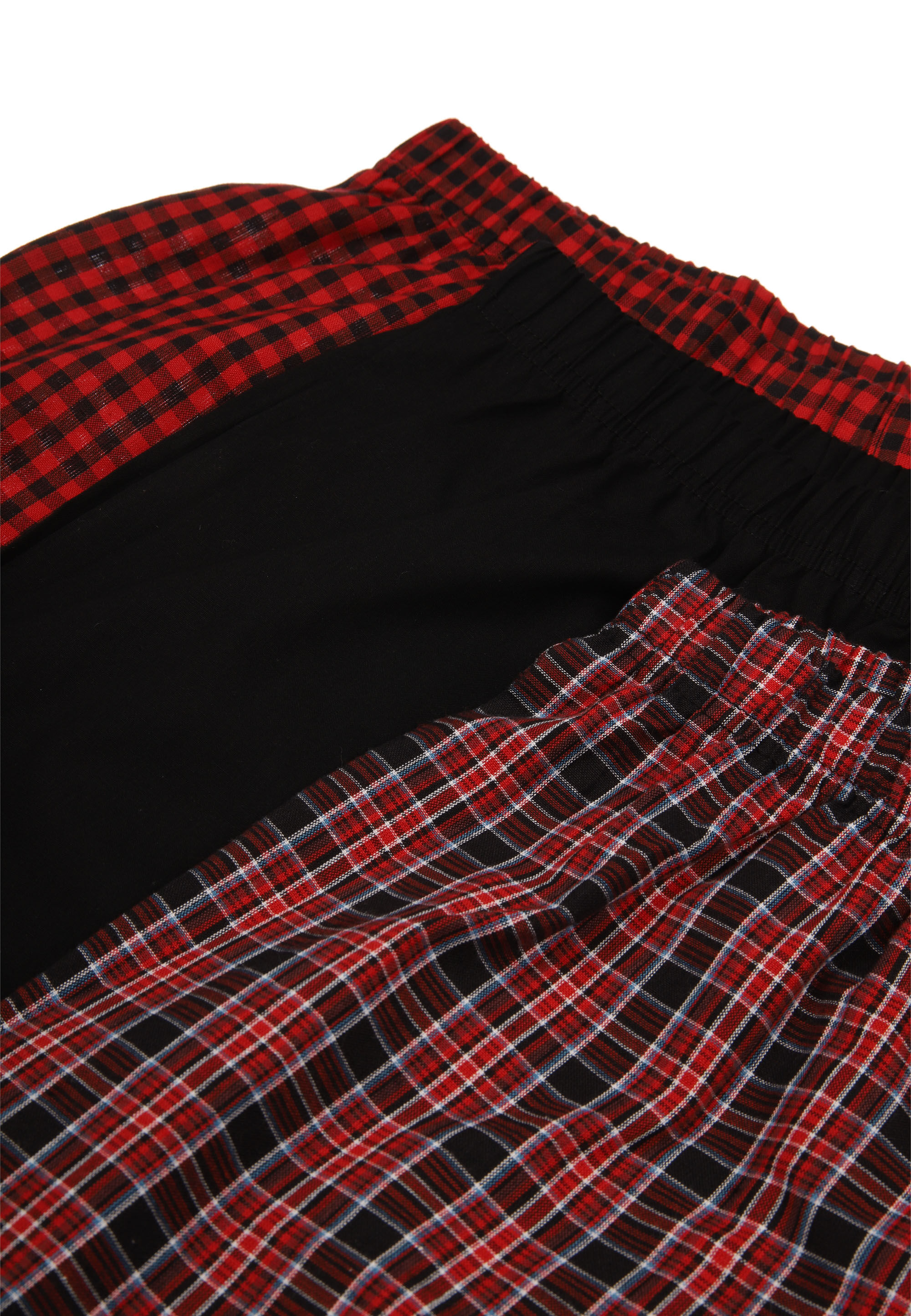 Mens 3pk Red Check Woven Boxers