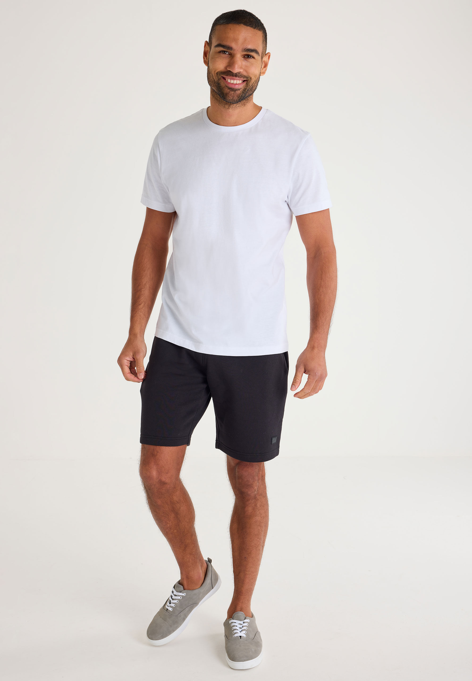 Mens Black Casual Drawstring Sweat Shorts
