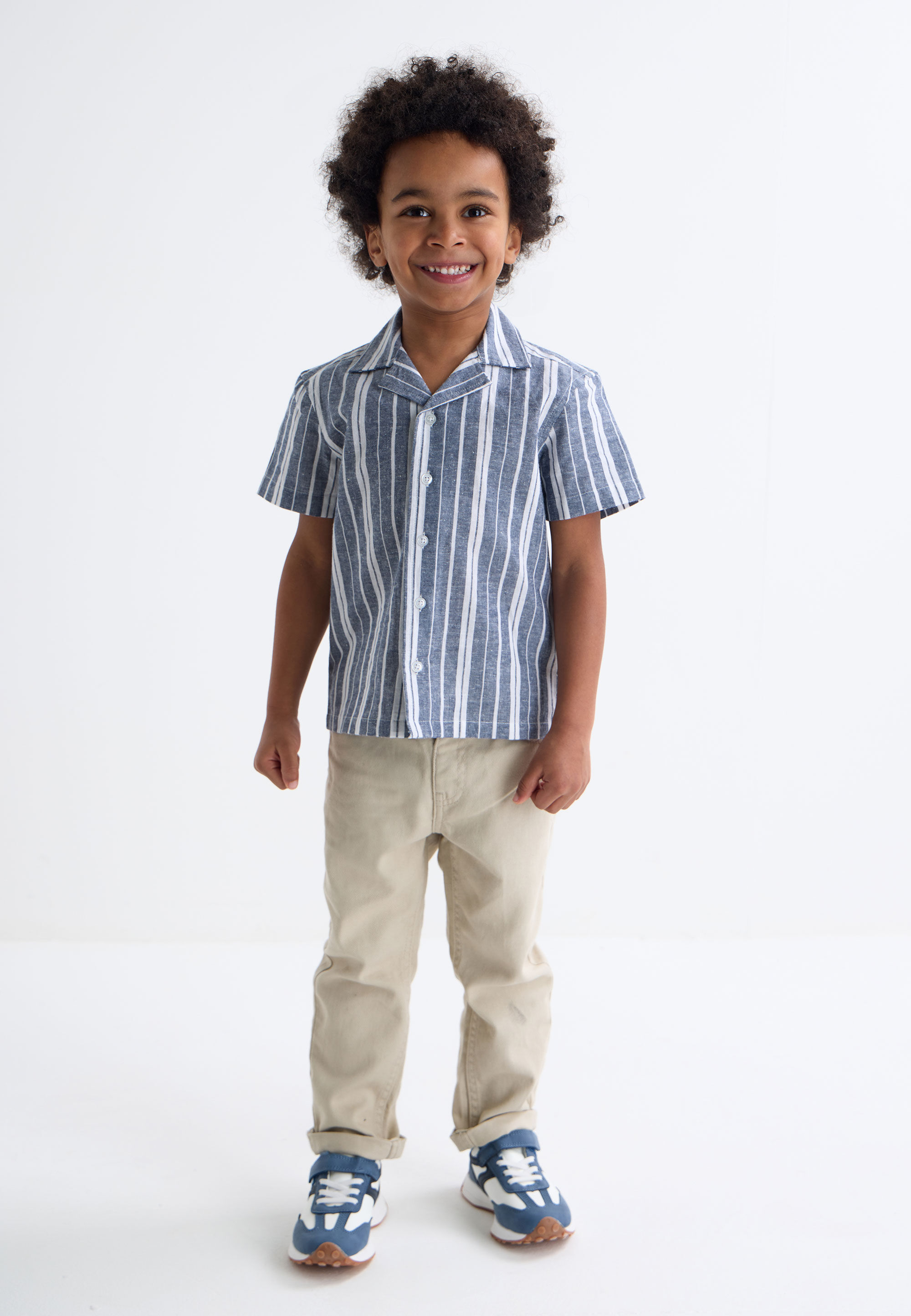 Younger Boys Blue Casual Retro Runner Trainers