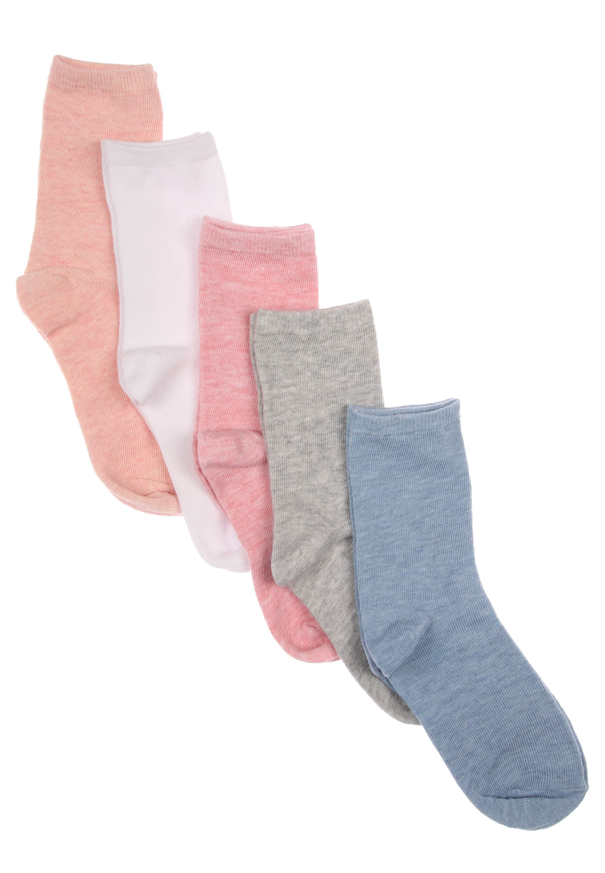 Girls 5pk Assorted Pastel Ankle Socks
