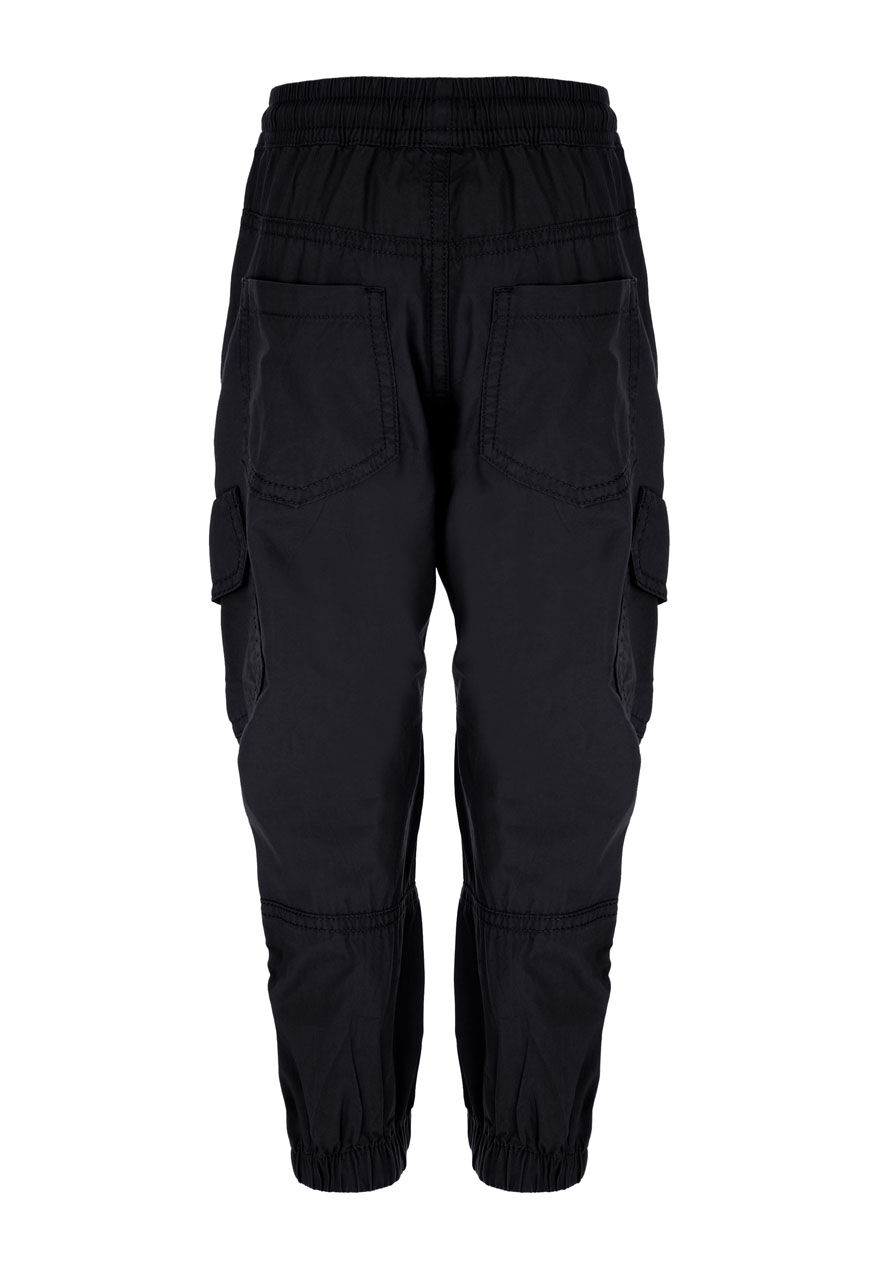Younger Boys Black Woven Cargo Joggers