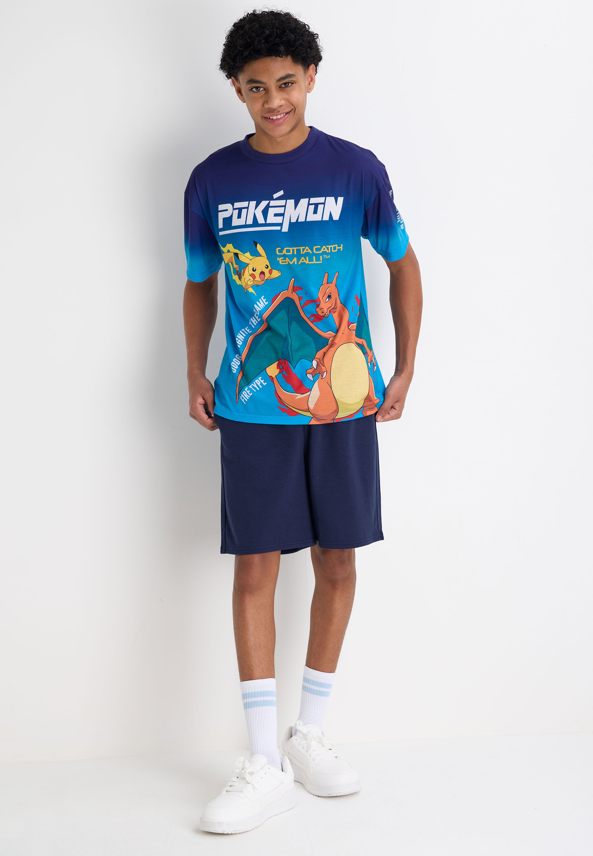 Older Boys Blue Pokemon Graphic T-Shirt