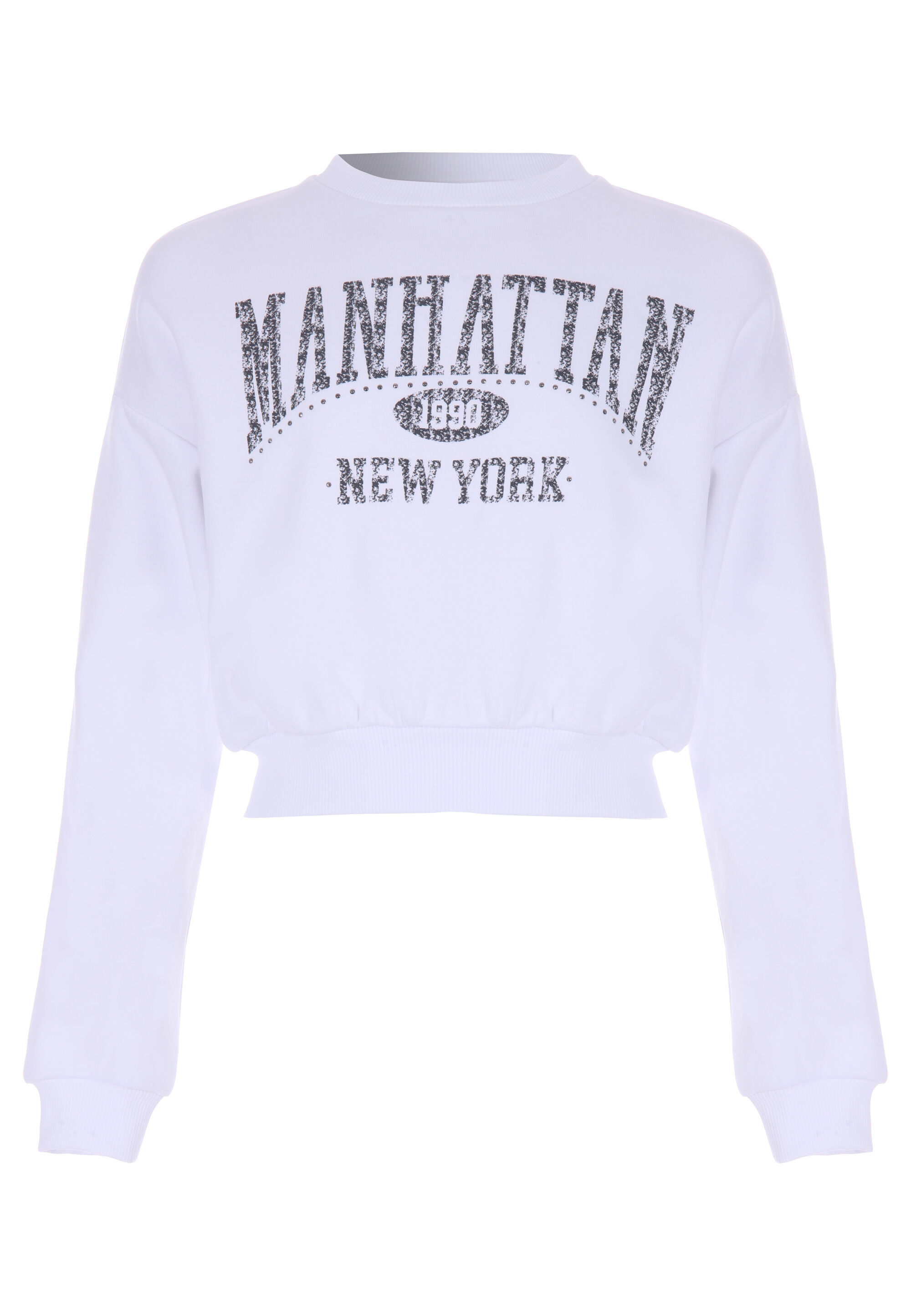 Older Girls White Manhattan Sparkle Sweatshirt